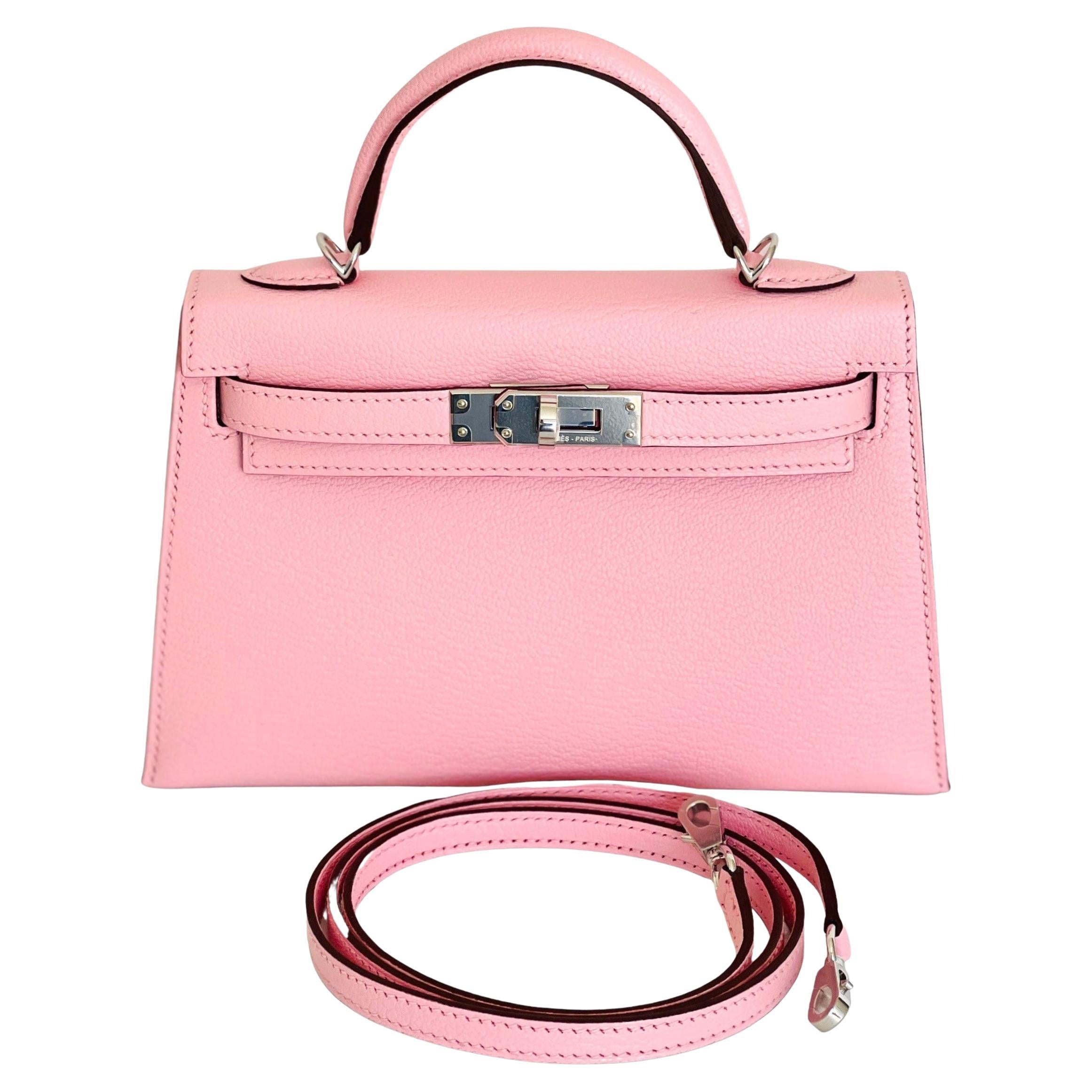 Hermes Kelly Mini 20 Rose Pink Epsom Bag