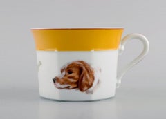 Hermès Chiens Courants & Chiens D'Arret Morning Cup with Saucer in Porcelain