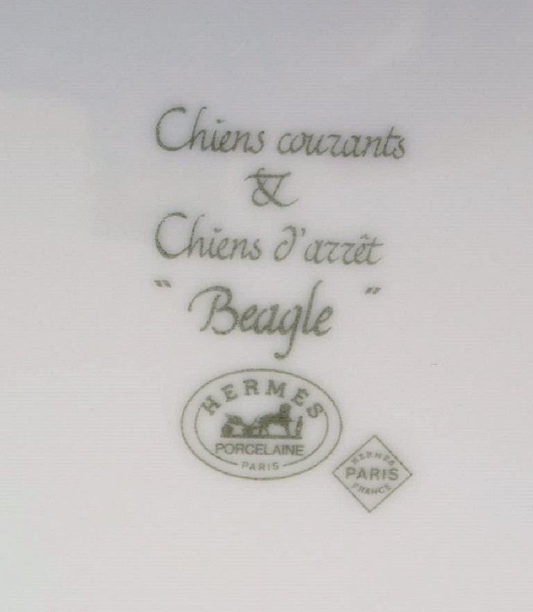 Hermes Chiens Courants & Chiens D'Arret Porcelain Plate, Late 20th C In Excellent Condition In Copenhagen, DK