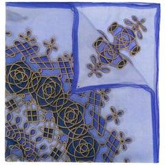Hermès - Écharpe carrée Arabesque en mousseline de soie