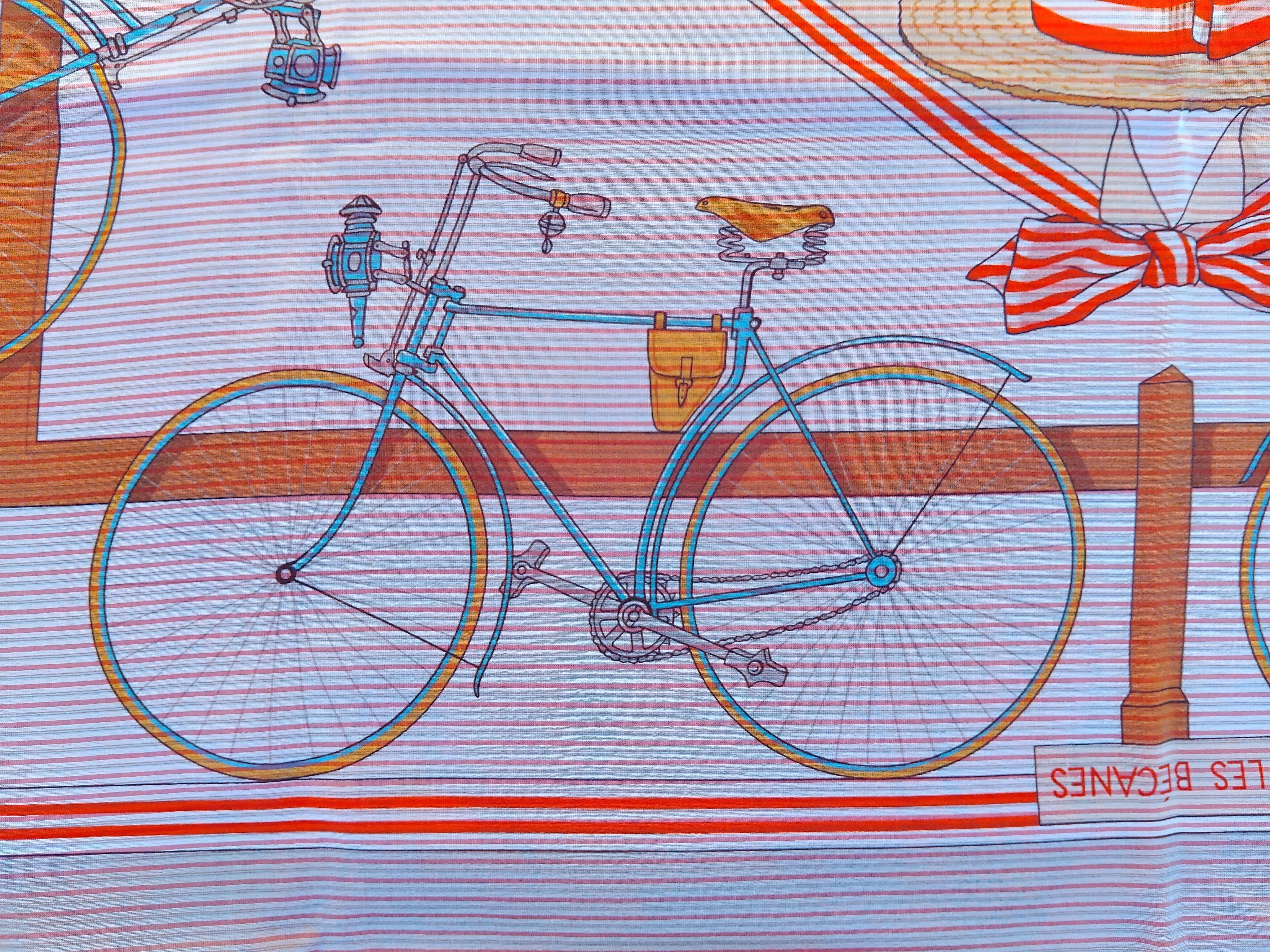 Hermès Chiffon Silk Scarf Mousseline Les Bécanes Grenadine Grygkar 70 cm For Sale 7