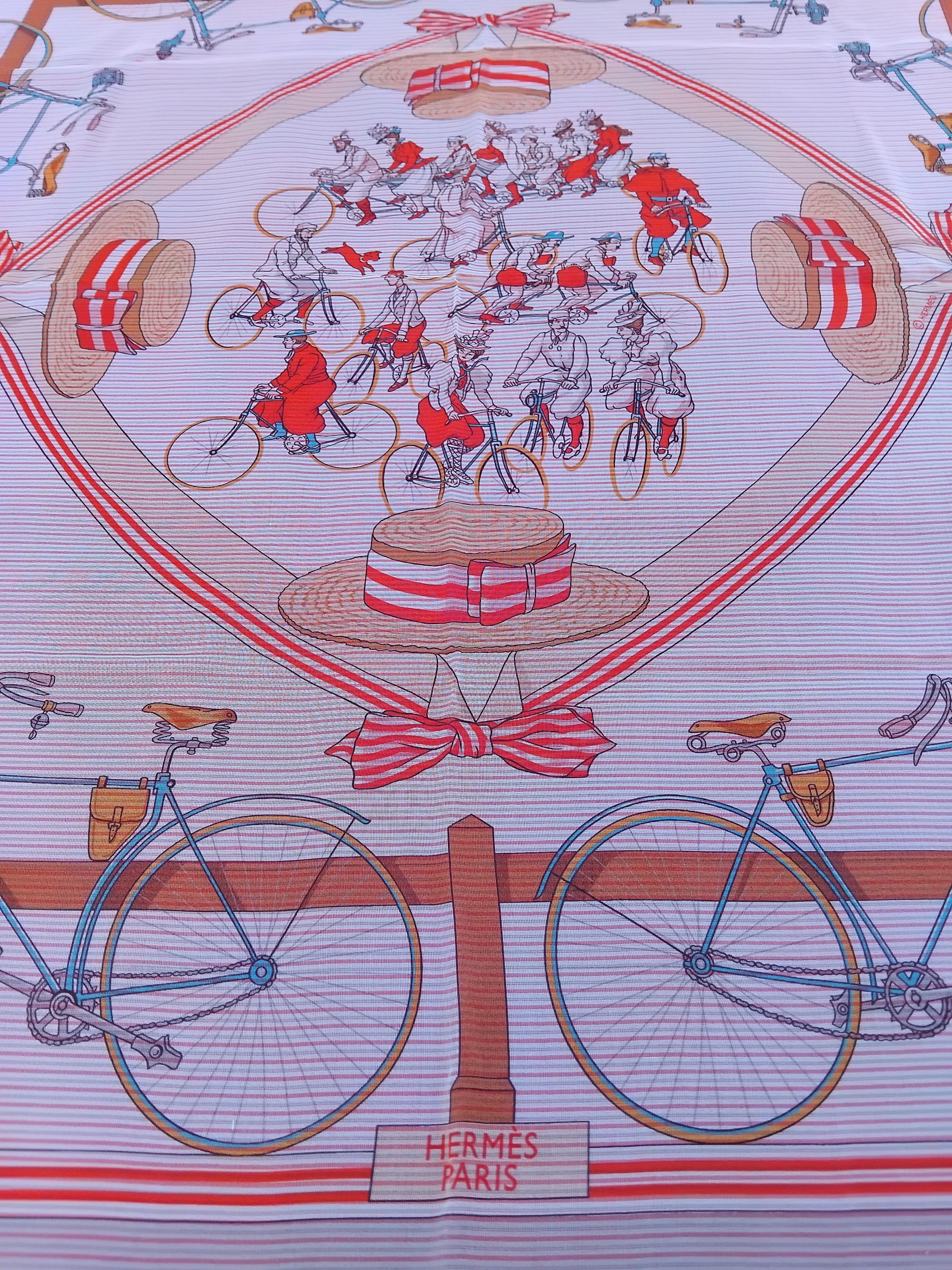 Hermès Chiffon Silk Scarf Mousseline Les Bécanes Grenadine Grygkar 70 cm For Sale 11