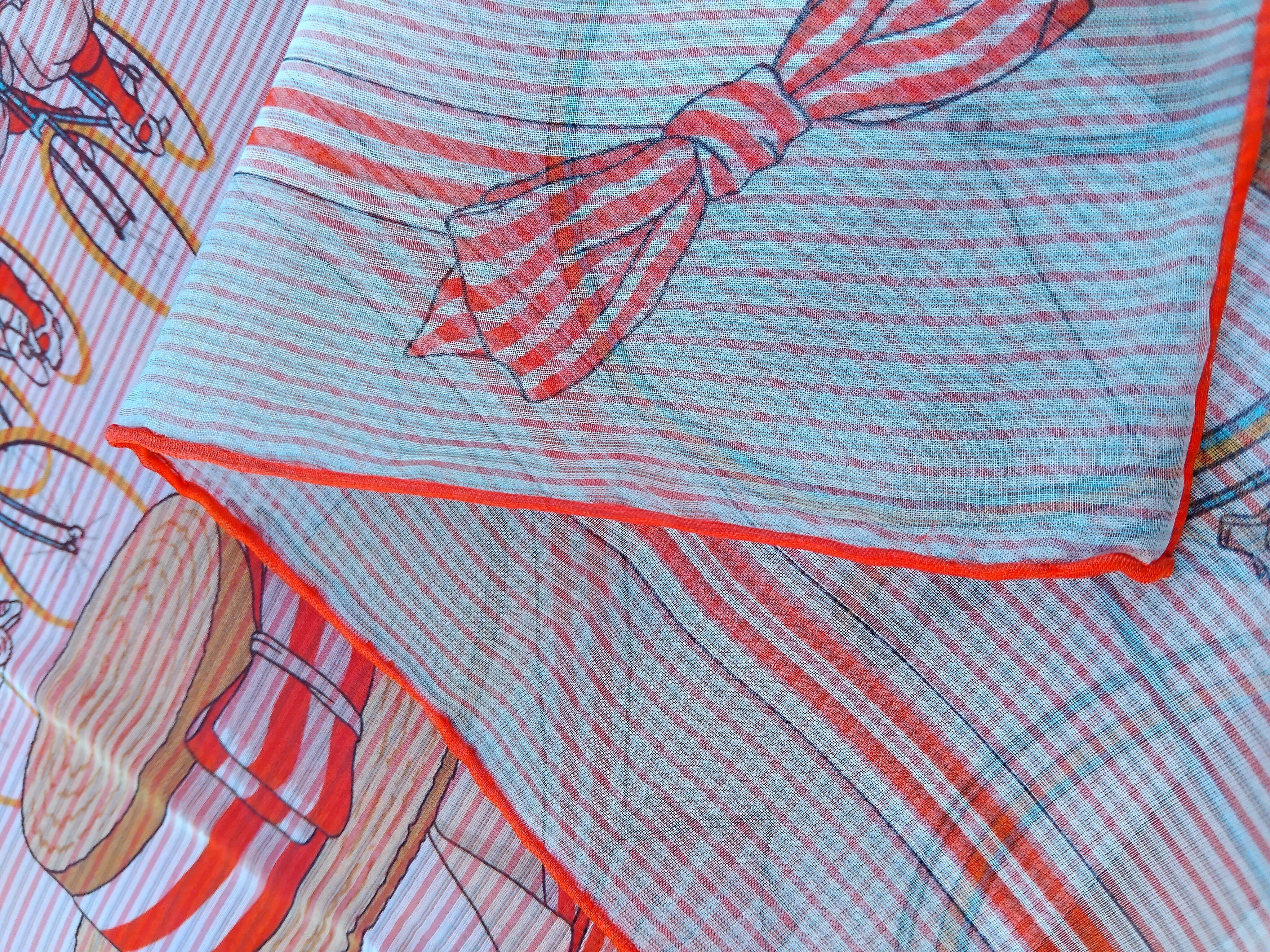 Hermès Chiffon Silk Scarf Mousseline Les Bécanes Grenadine Grygkar 70 cm For Sale 12