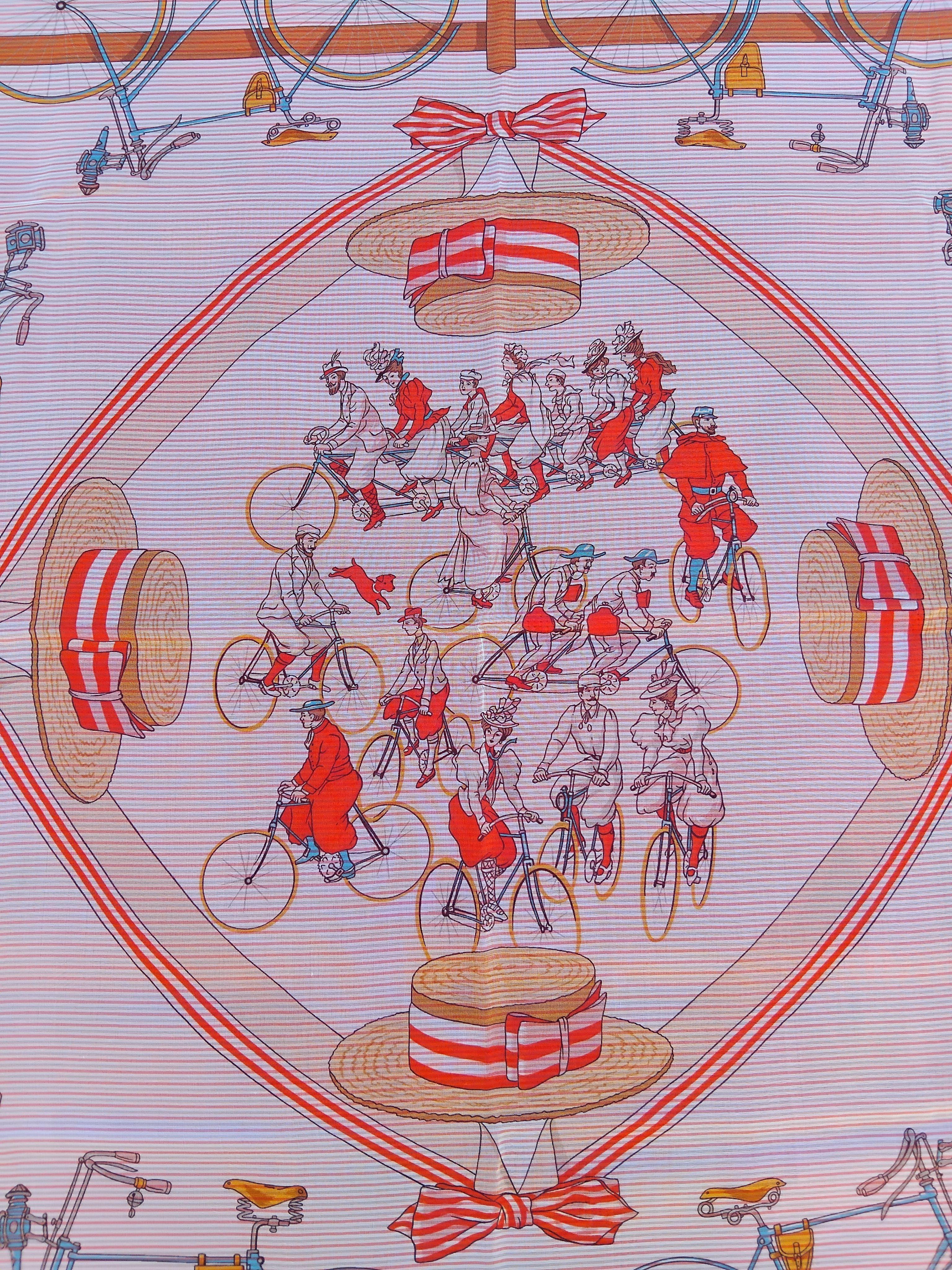 Hermès Chiffon Silk Scarf Mousseline Les Bécanes Grenadine Grygkar 70 cm For Sale 2