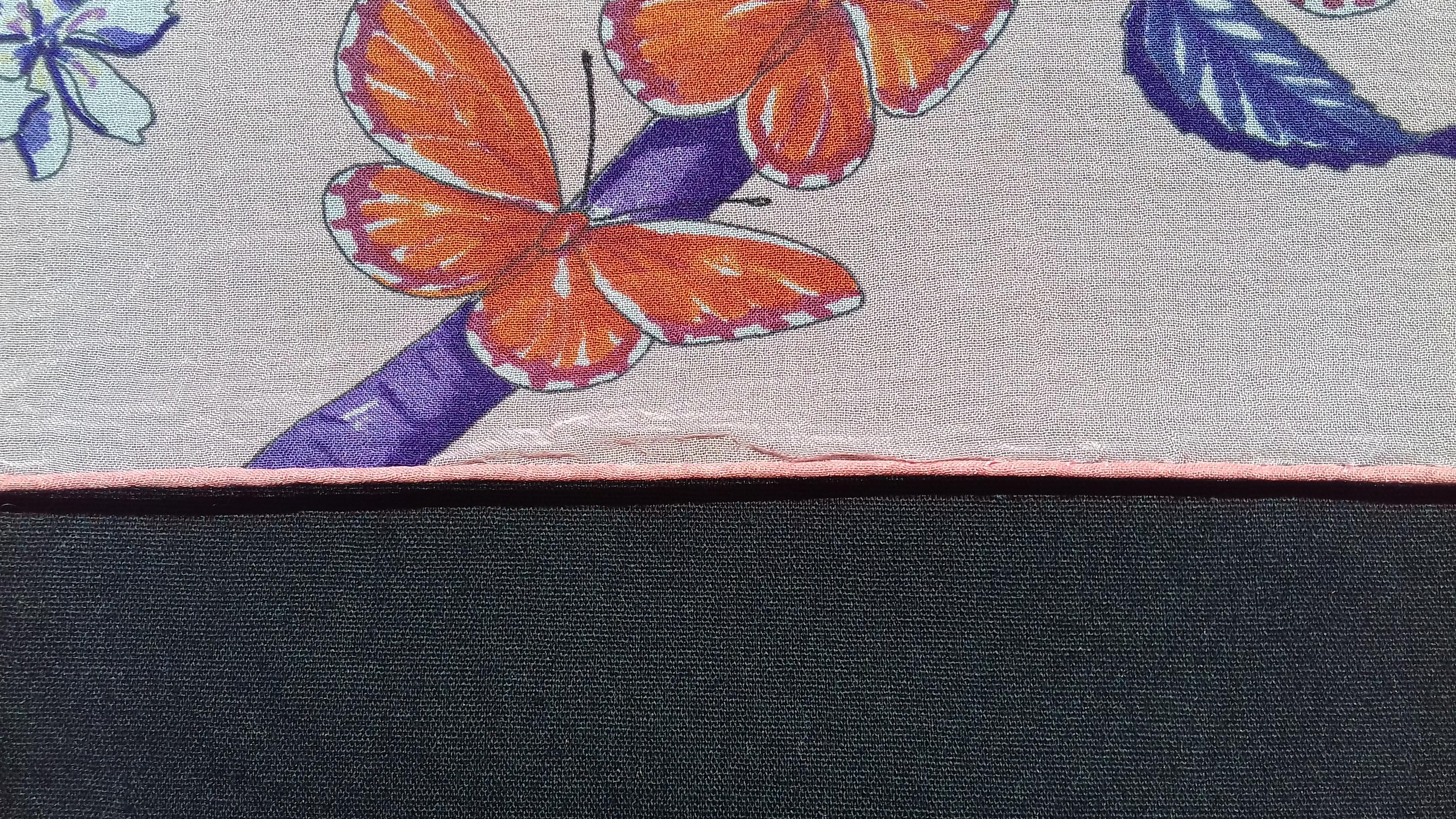 Hermès Chiffon Silk Scarf Vol Amoureux des Azures Toutsy Butterflies RARE 8