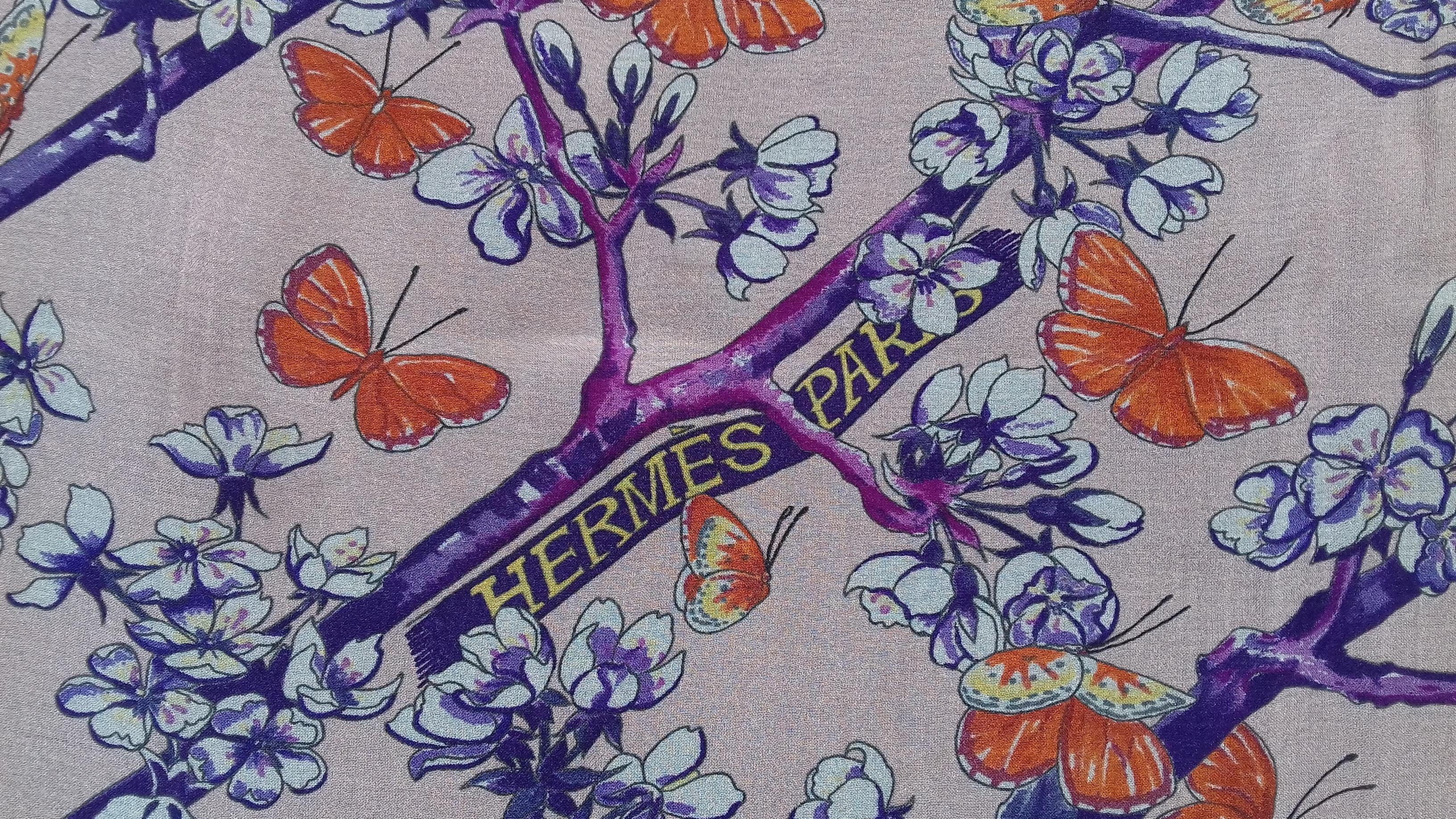 Women's Hermès Chiffon Silk Scarf Vol Amoureux des Azures Toutsy Butterflies RARE
