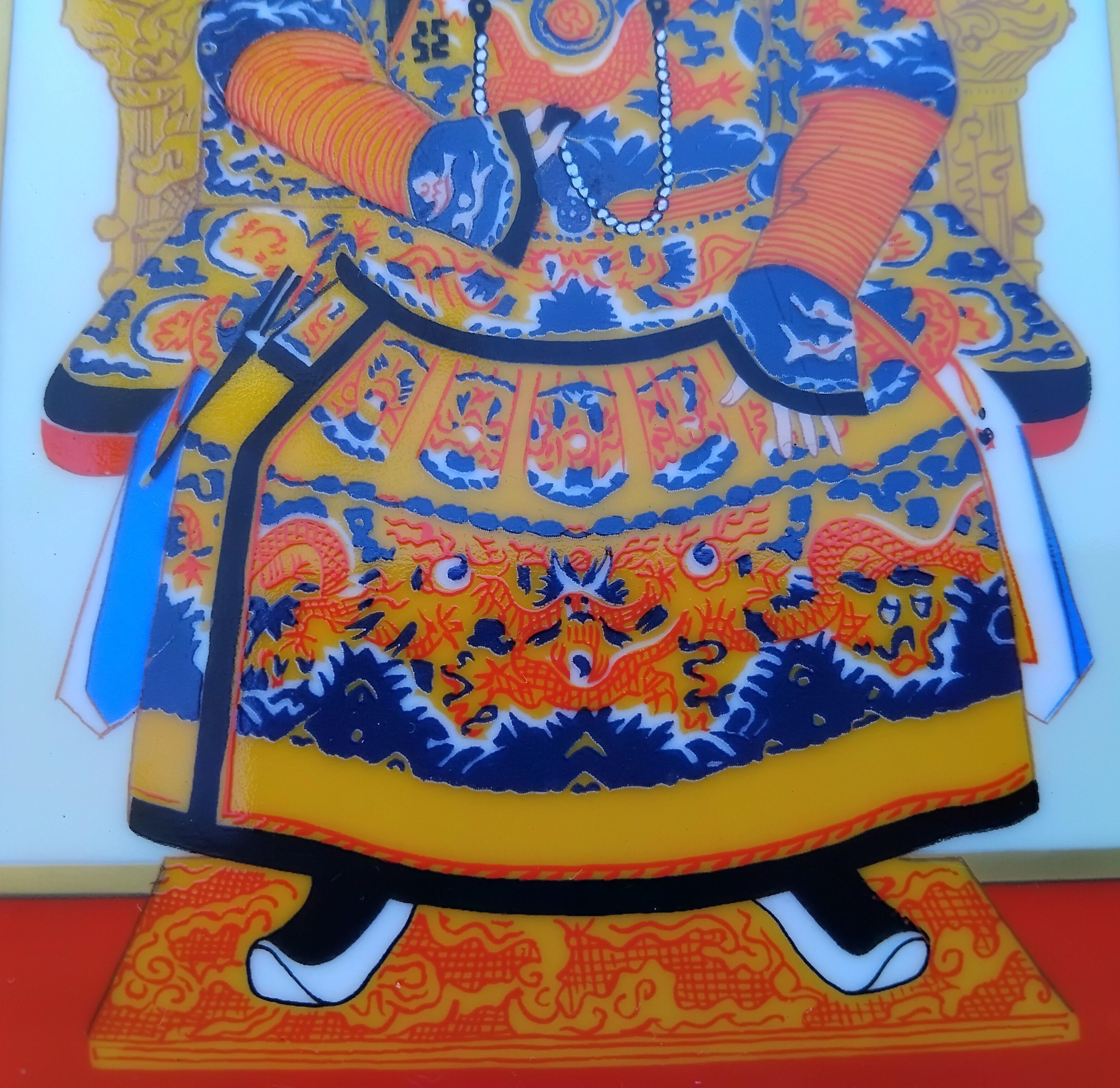 Hermès Chinese Emperor Ashtray Change Tray Porcelain Gold In Excellent Condition For Sale In Corcoué Sur Logne, Loire-Atlantique