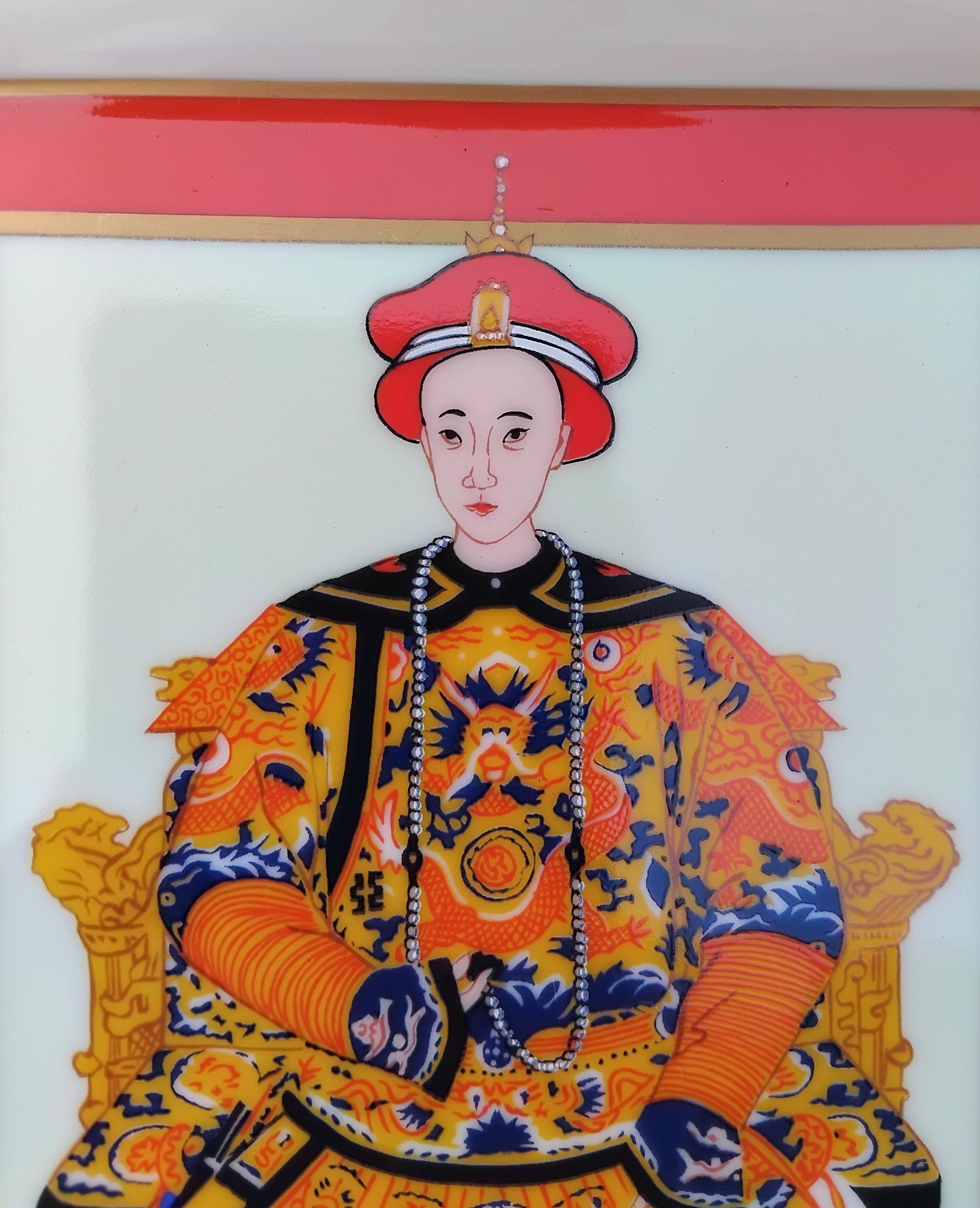 Beautiful and Rare Authentic Hermès Ashtray

Print: Chinese Emperor, China

Made in France

Made of printed porcelain, edges and notches hand-painted with fine gold

Colorways: white, red, orange, blue

