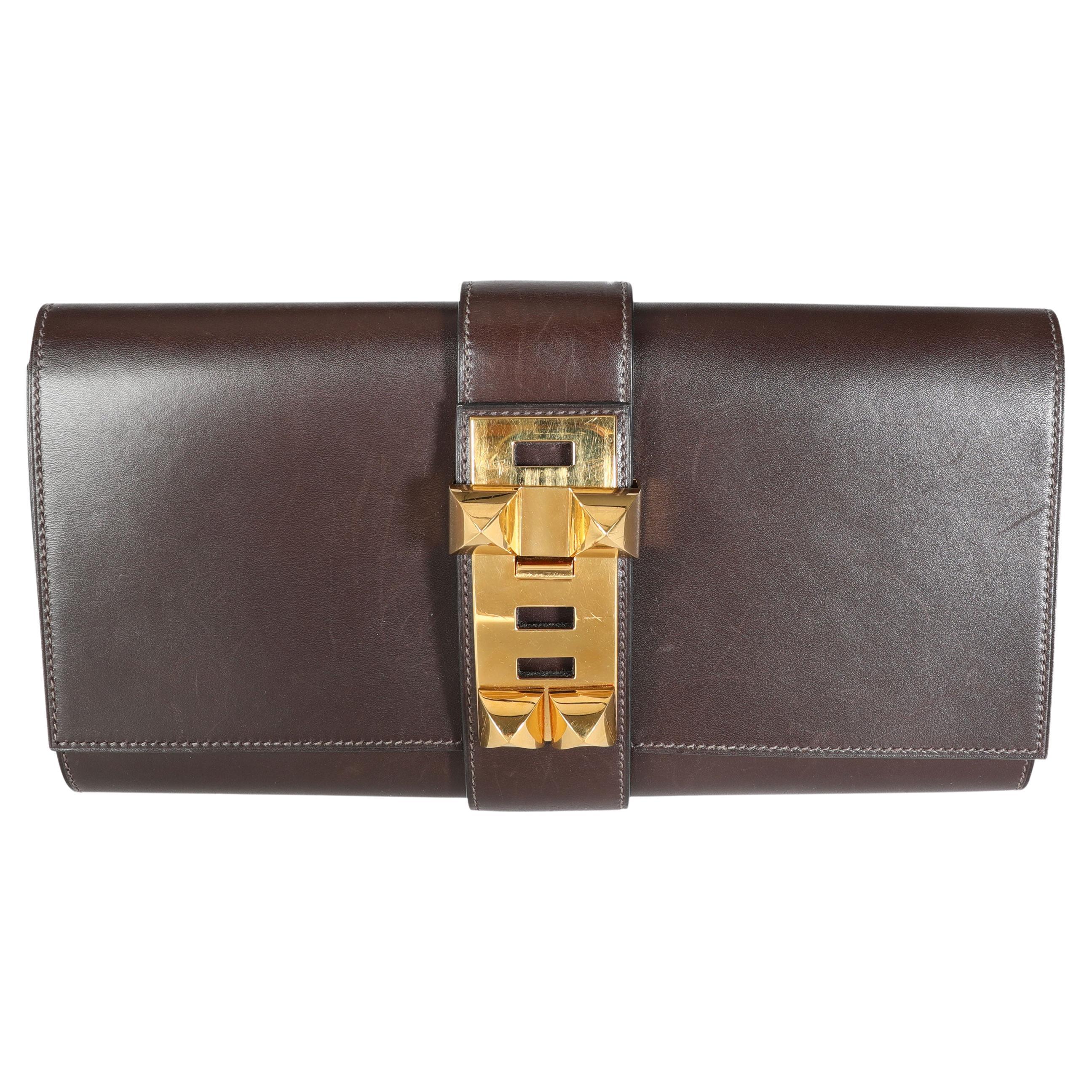 Hermès Chocolat Box Calf Medor 29 GHW