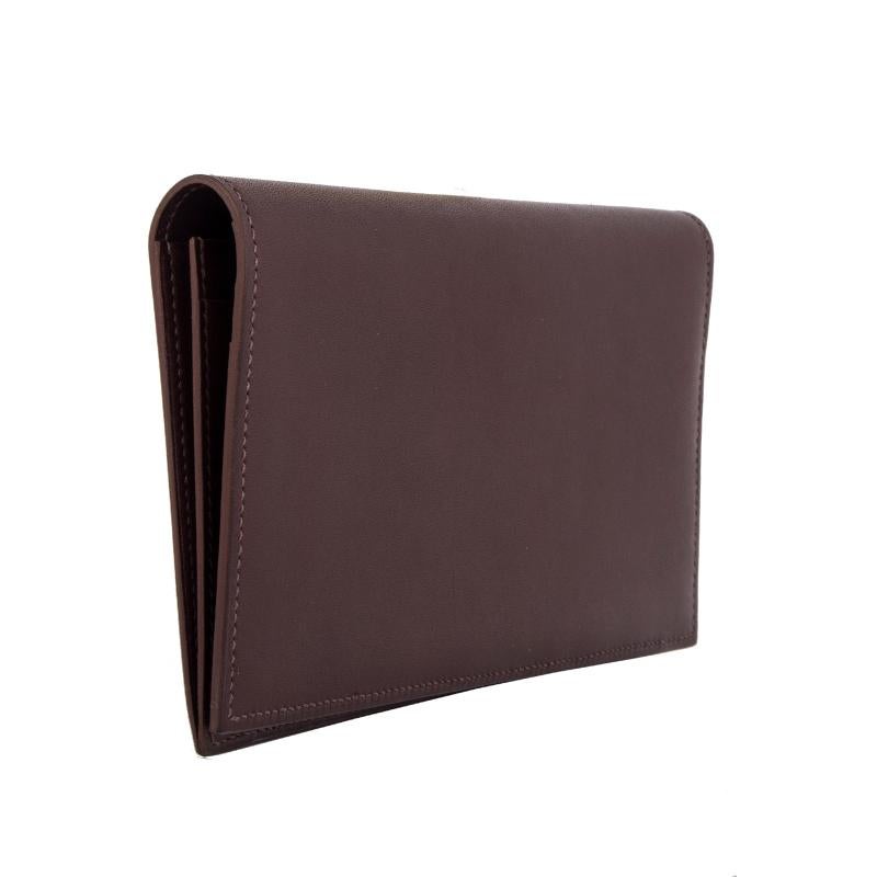 Hermès 'Citizen Long' wallet in Chocolate brown Veau Swift leather. Brand new. Comes with box.

Width 9.5cm (3.7in)
Height 17.5cm (6.8in)
