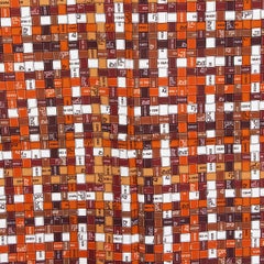 HERMES chocolat & cognac silk BOLDUC AU CARRE 90 Twill Scarf