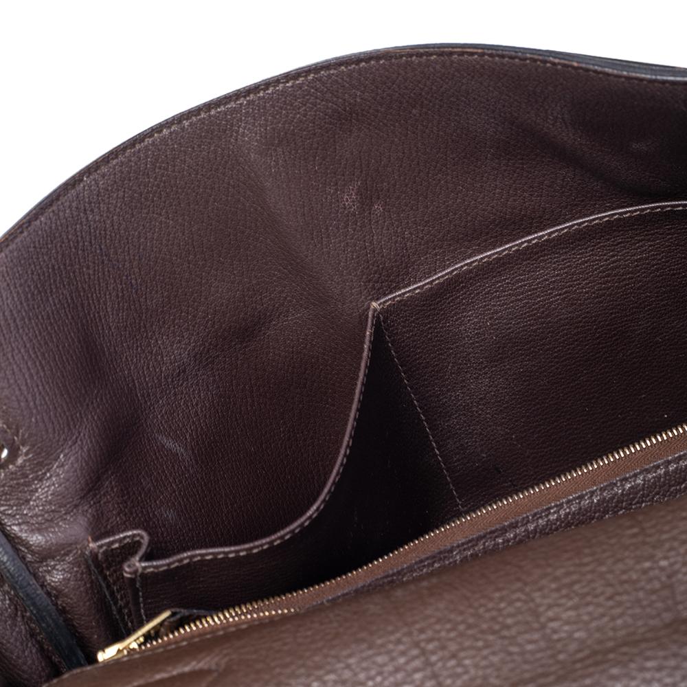 Hermes Chocolat Taurillon Clemence Leather Gold Hardware Kelly Retourne 32 Bag 4