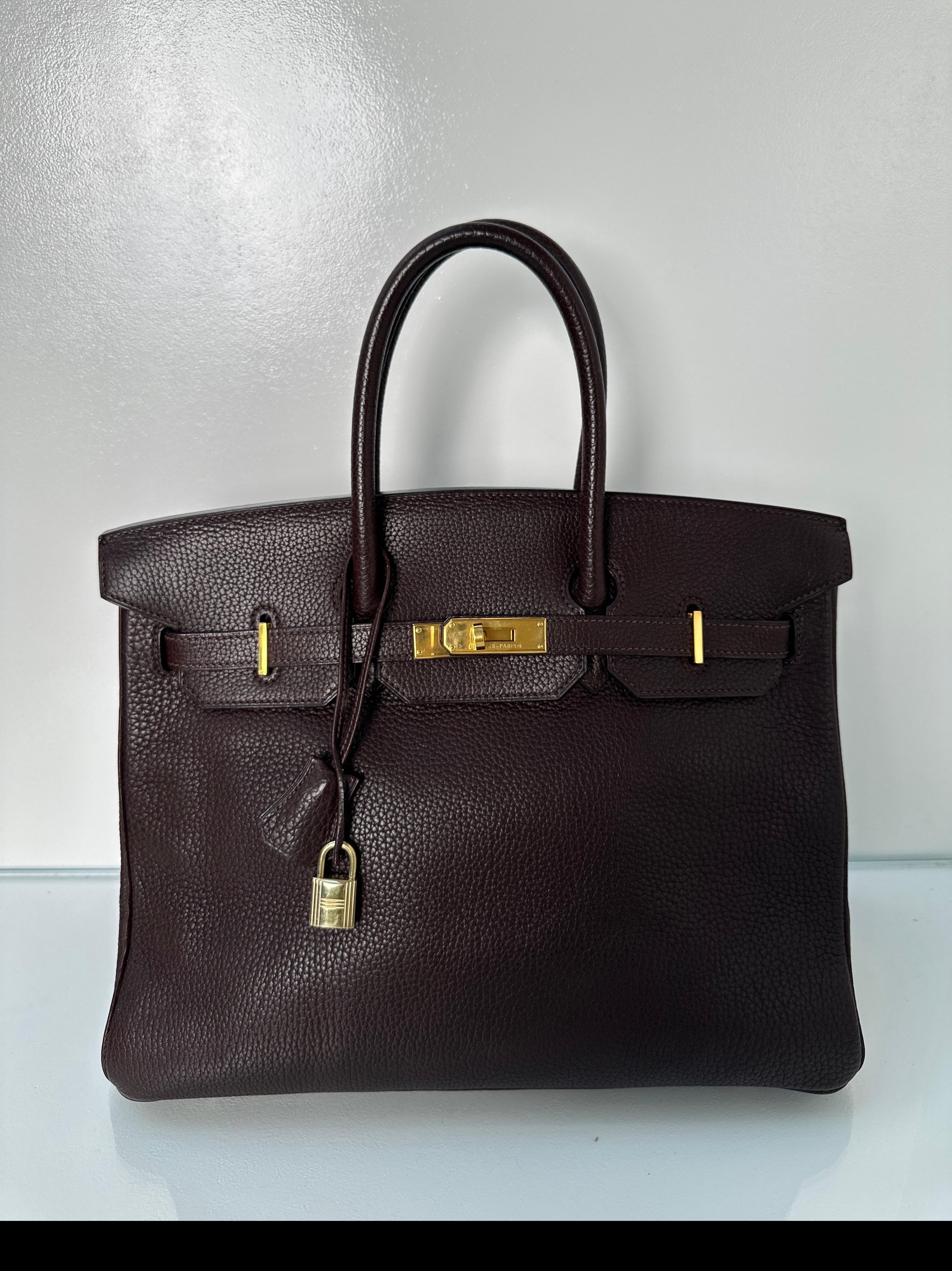 Hermes Chocolate Birkin 35 Bag 11