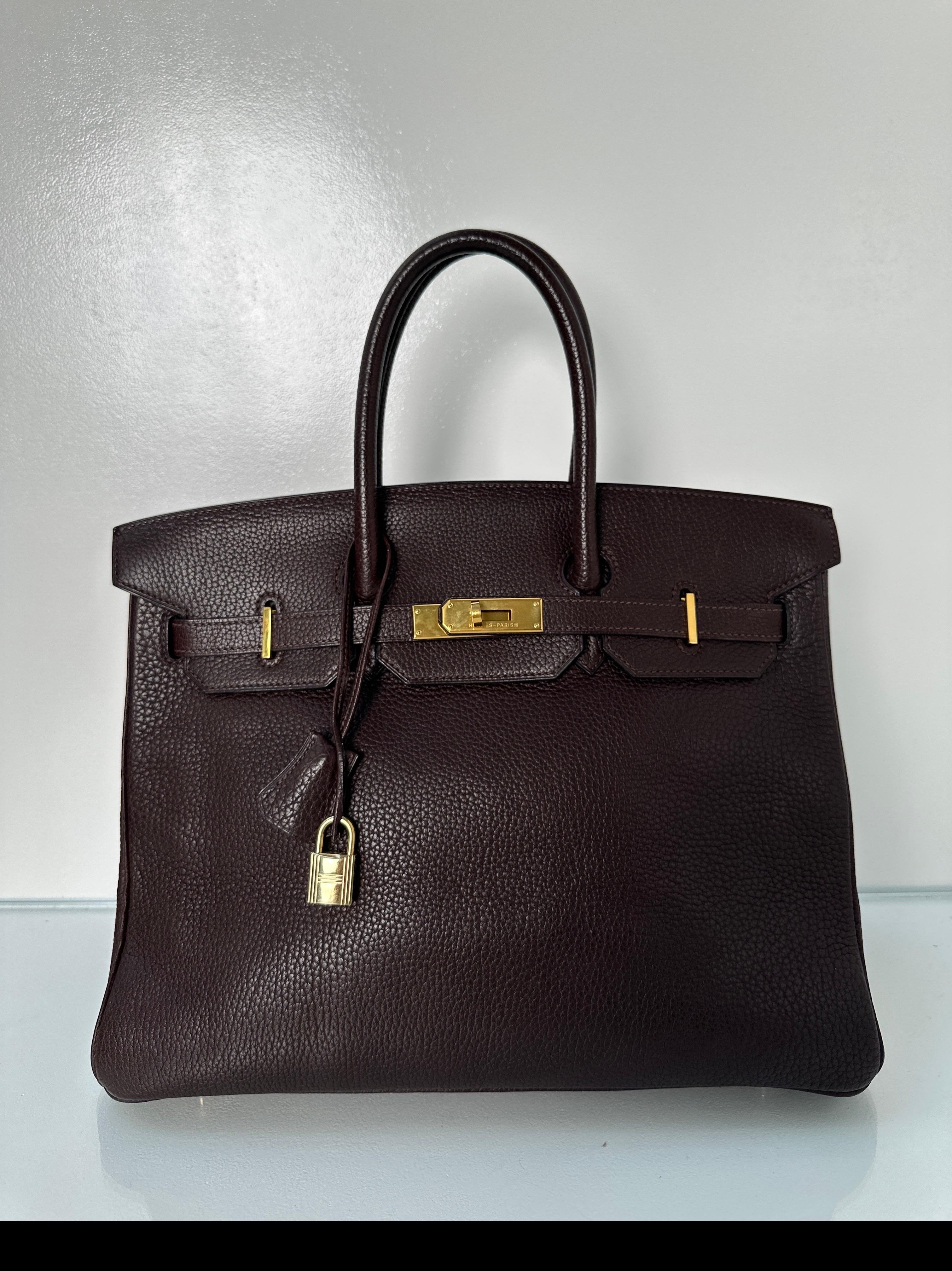 Hermes Chocolate Birkin 35 Bag 12