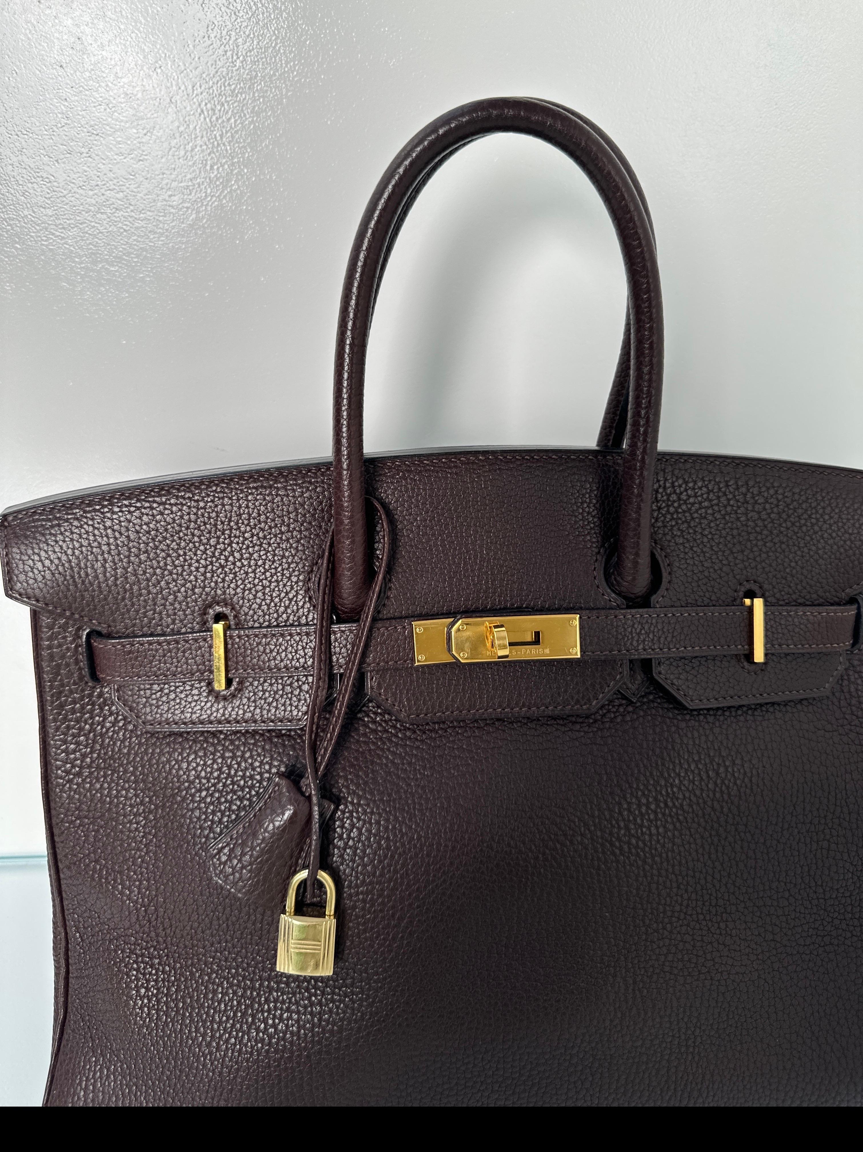 Hermes Chocolate Birkin 35 Bag 14