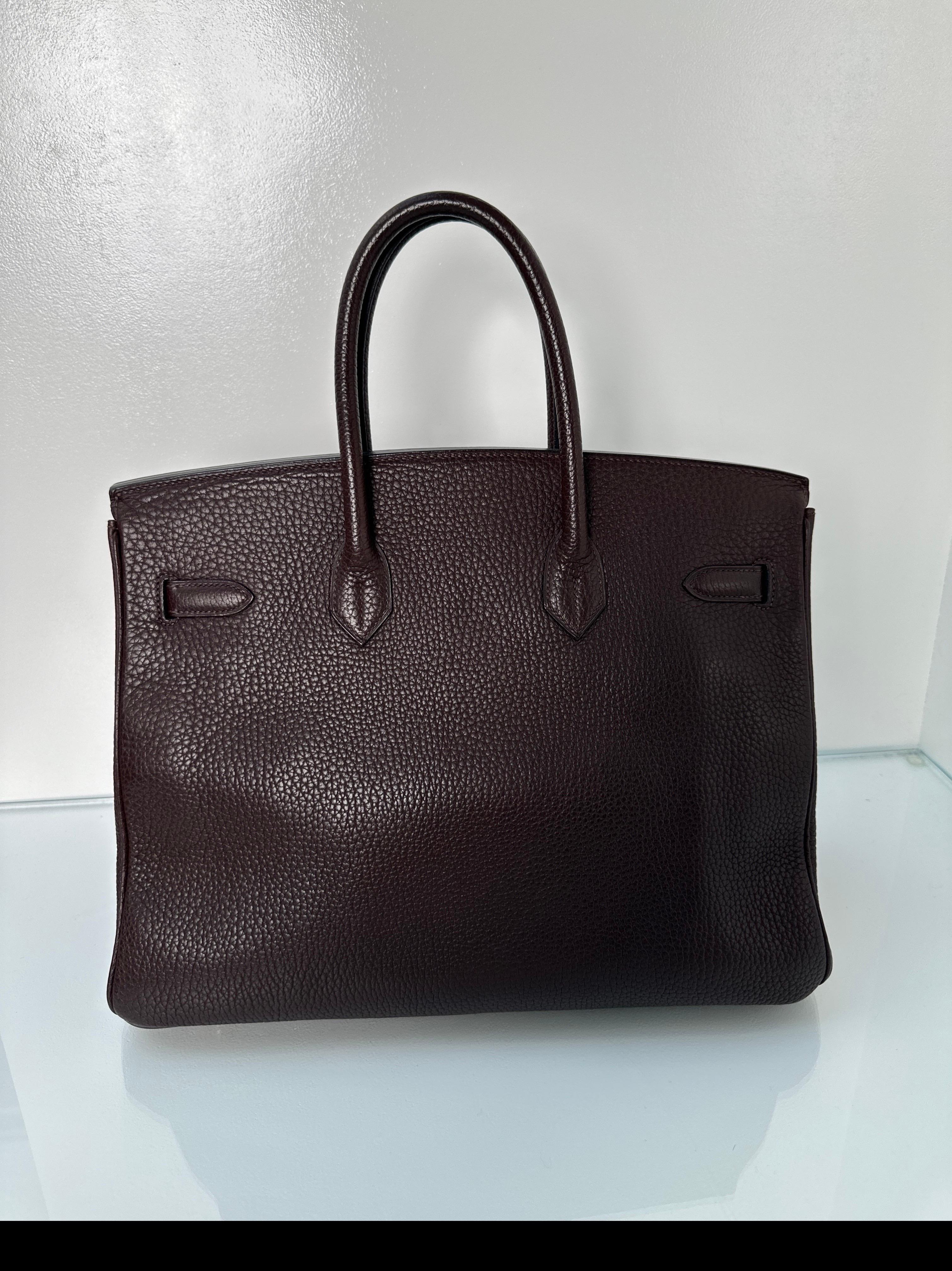 Hermes Chocolate Birkin 35 Bag In Good Condition In Athens, GA