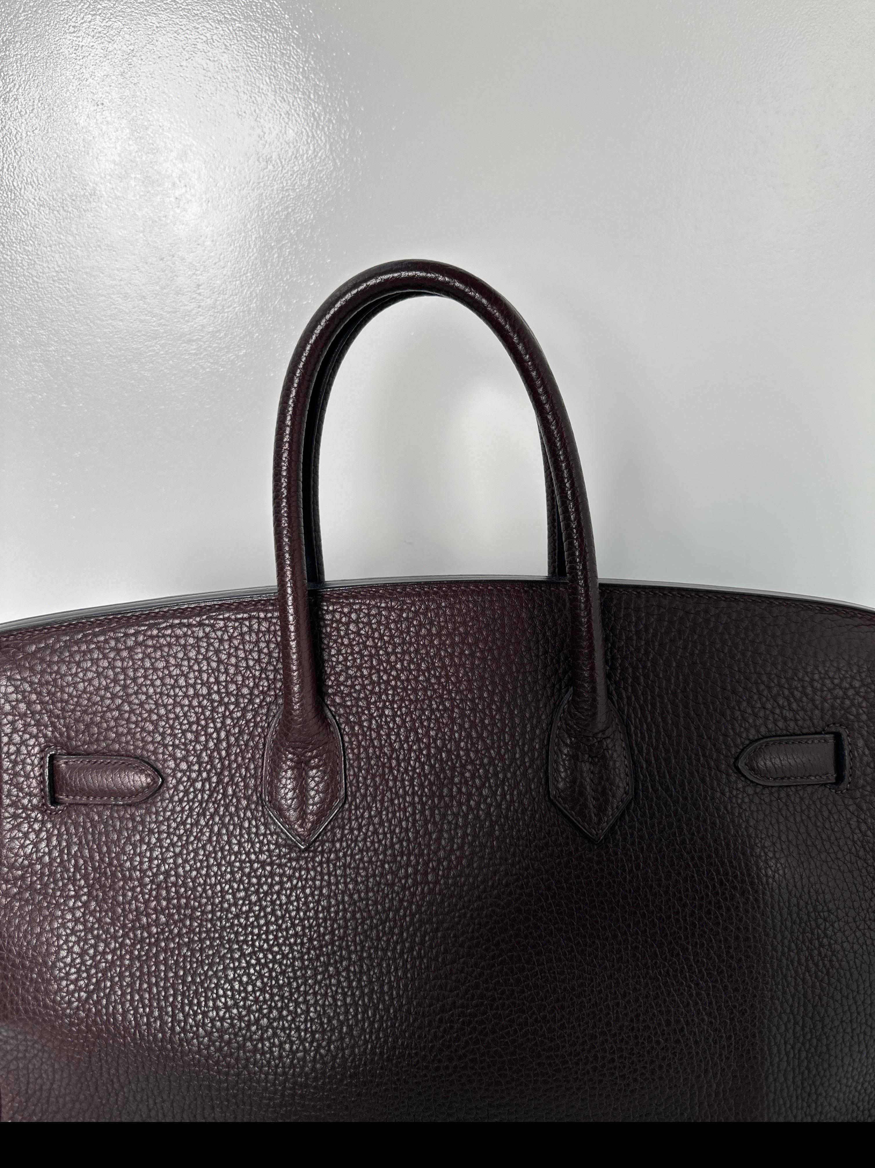 Women's or Men's Hermes Chocolate Birkin 35 Bag
