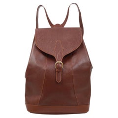 HERMES Chocolate Brown Ardennes Leather Gold Hardware Shoulder Backpack Bag