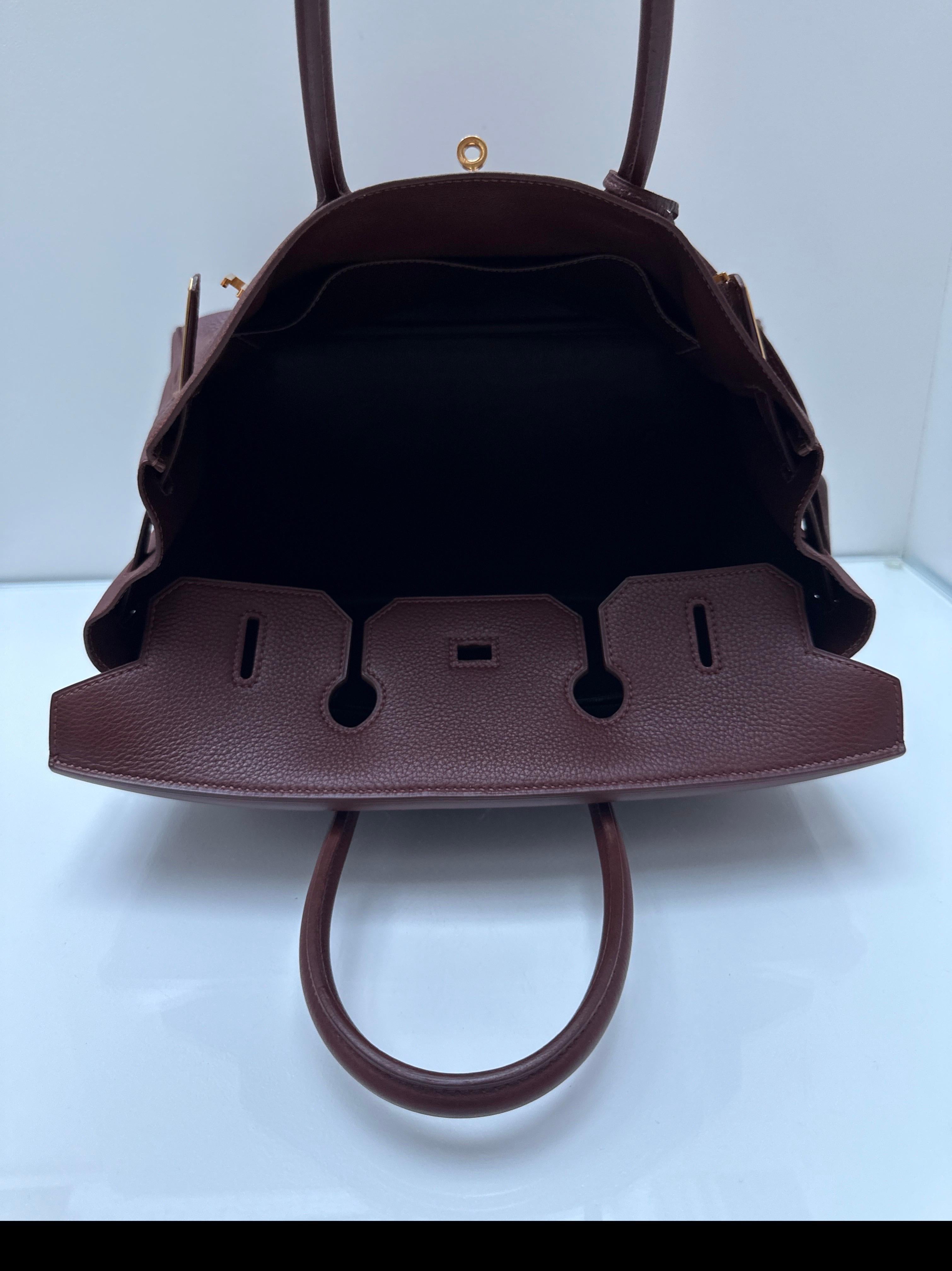 Hermes Chocolate Brown Birkin 35 Bag For Sale 5
