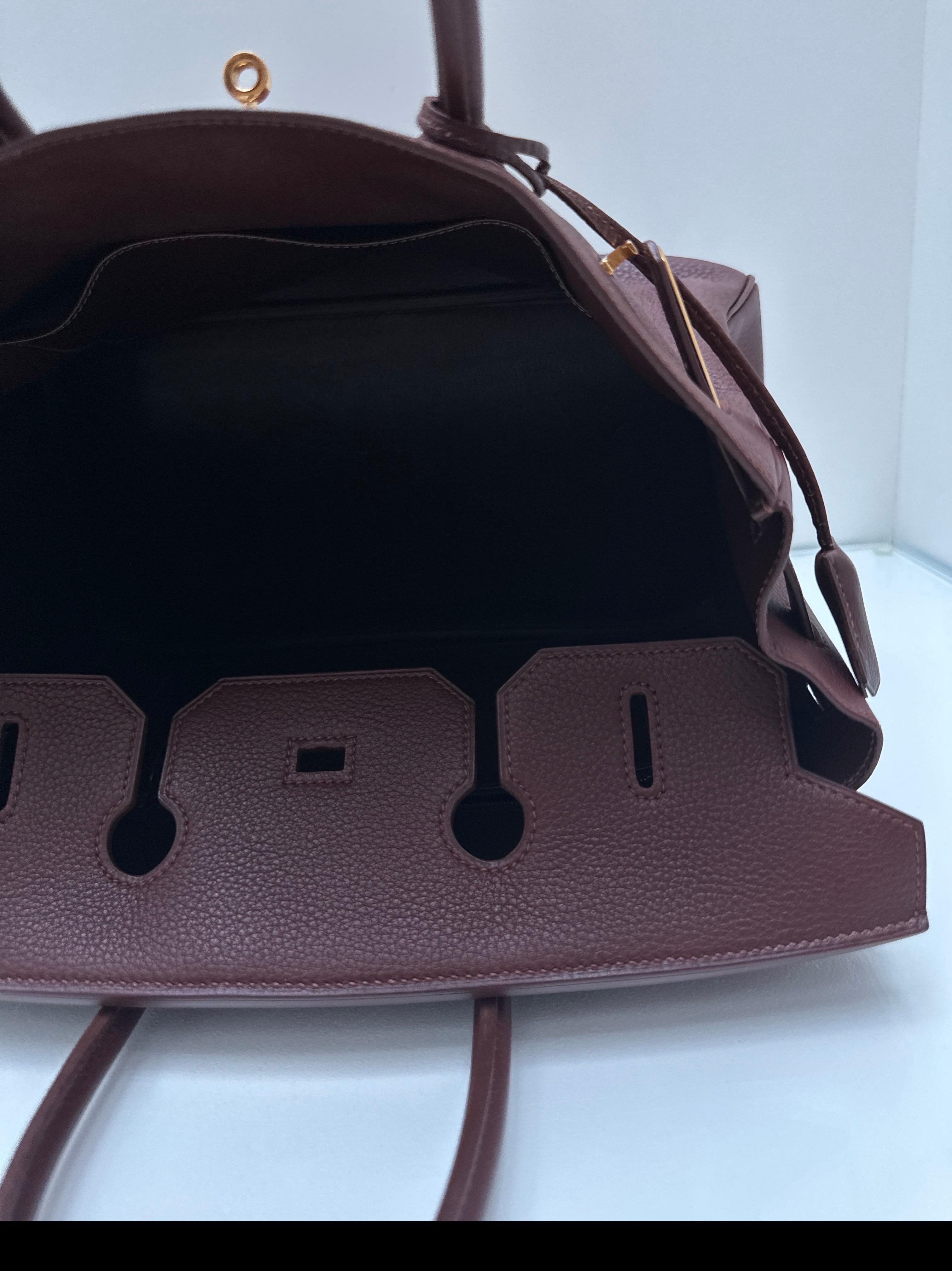 Hermes Chocolate Brown Birkin 35 Bag For Sale 7