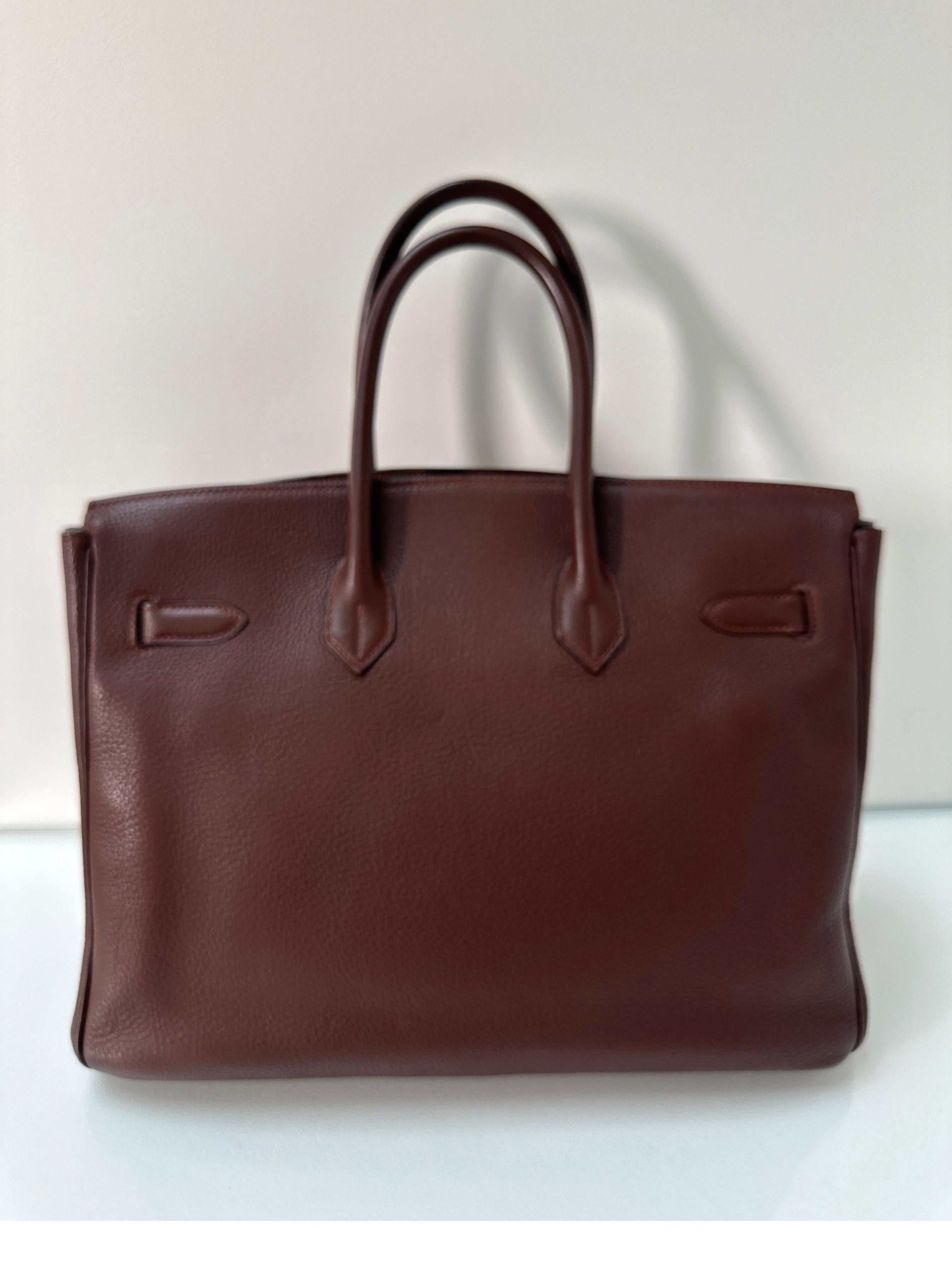 Hermes Chocolate Brown  Birkin 35 Bag 8