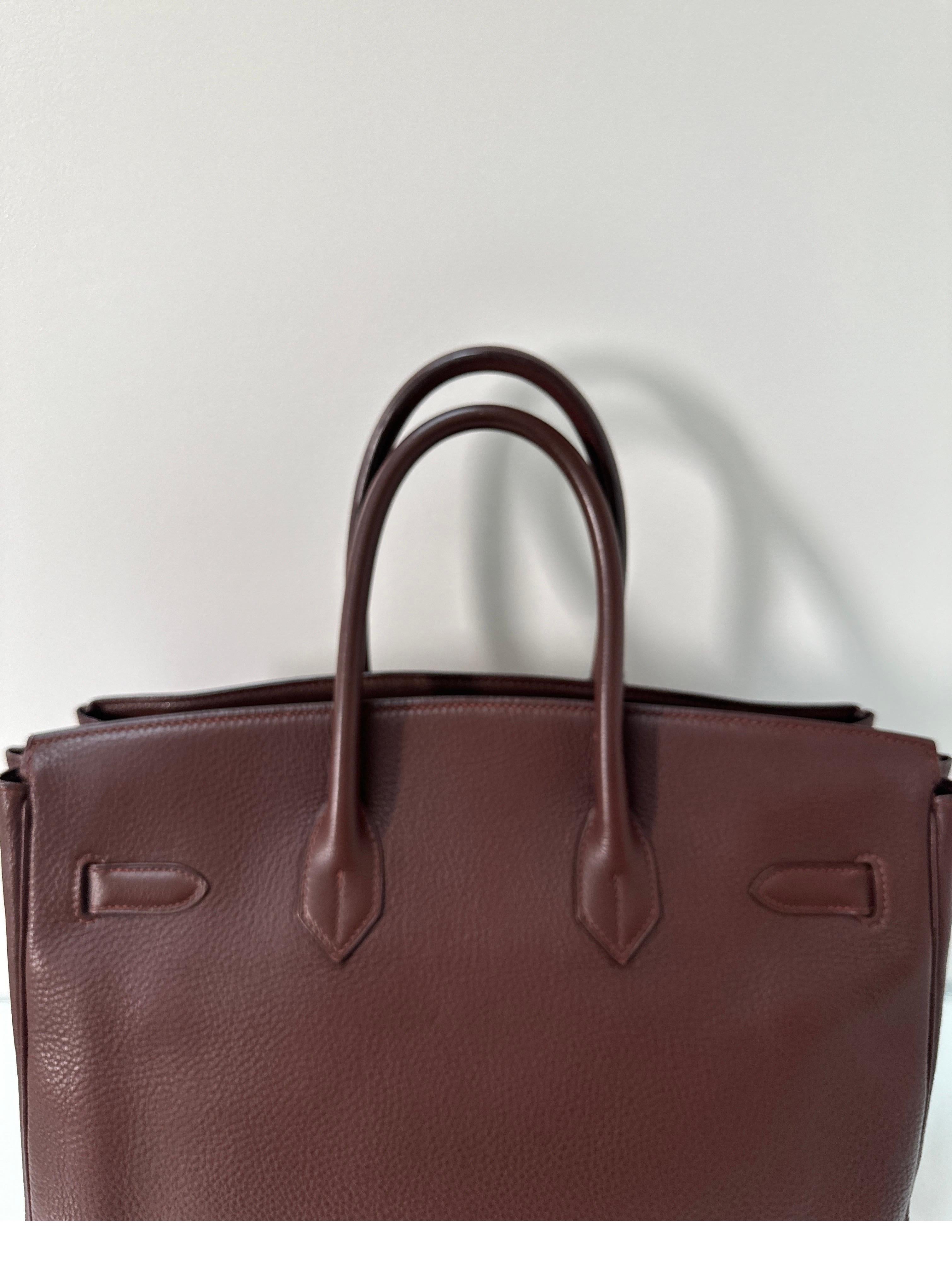 Hermes Chocolate Brown  Birkin 35 Bag 9
