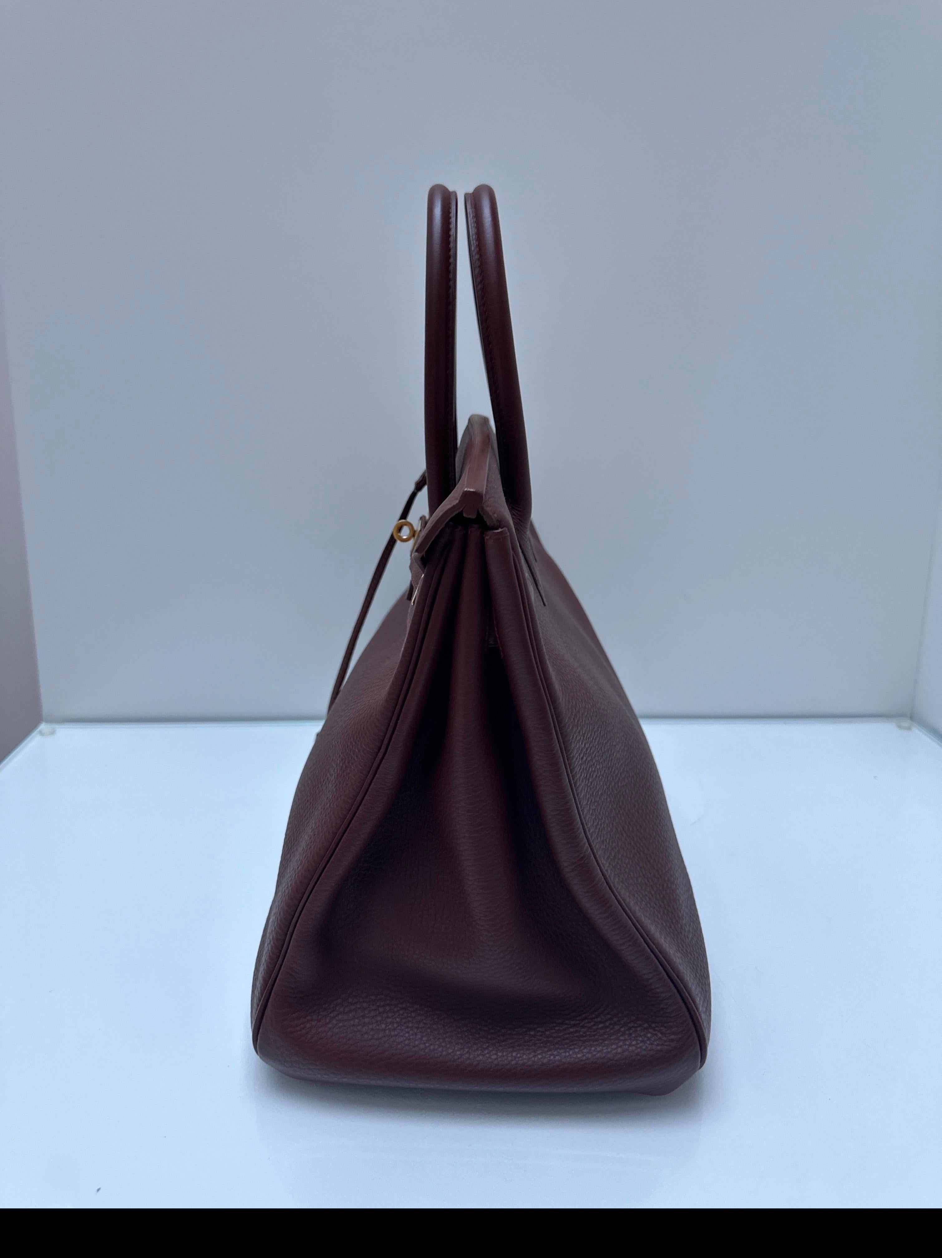 Hermes Chocolate Brown Birkin 35 Bag For Sale 10