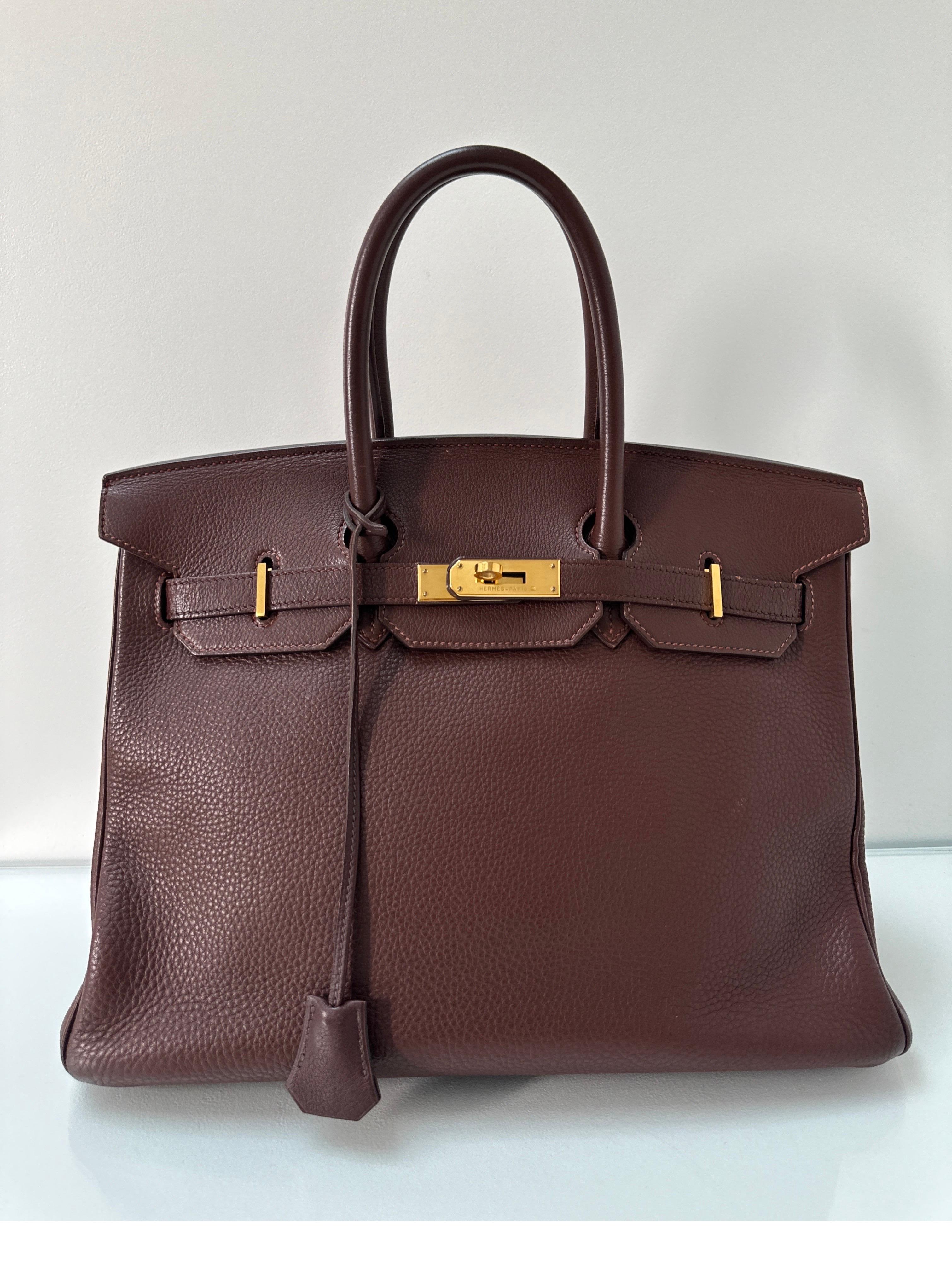 Hermes Chocolate Brown  Birkin 35 Bag 11