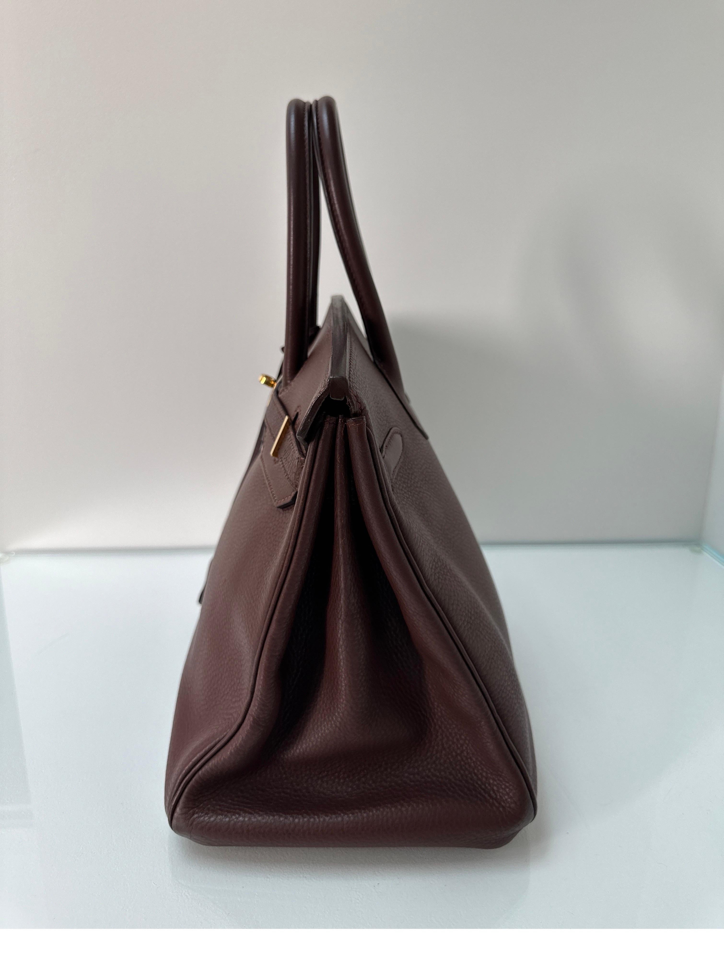 Hermes Chocolate Brown  Birkin 35 Bag 12
