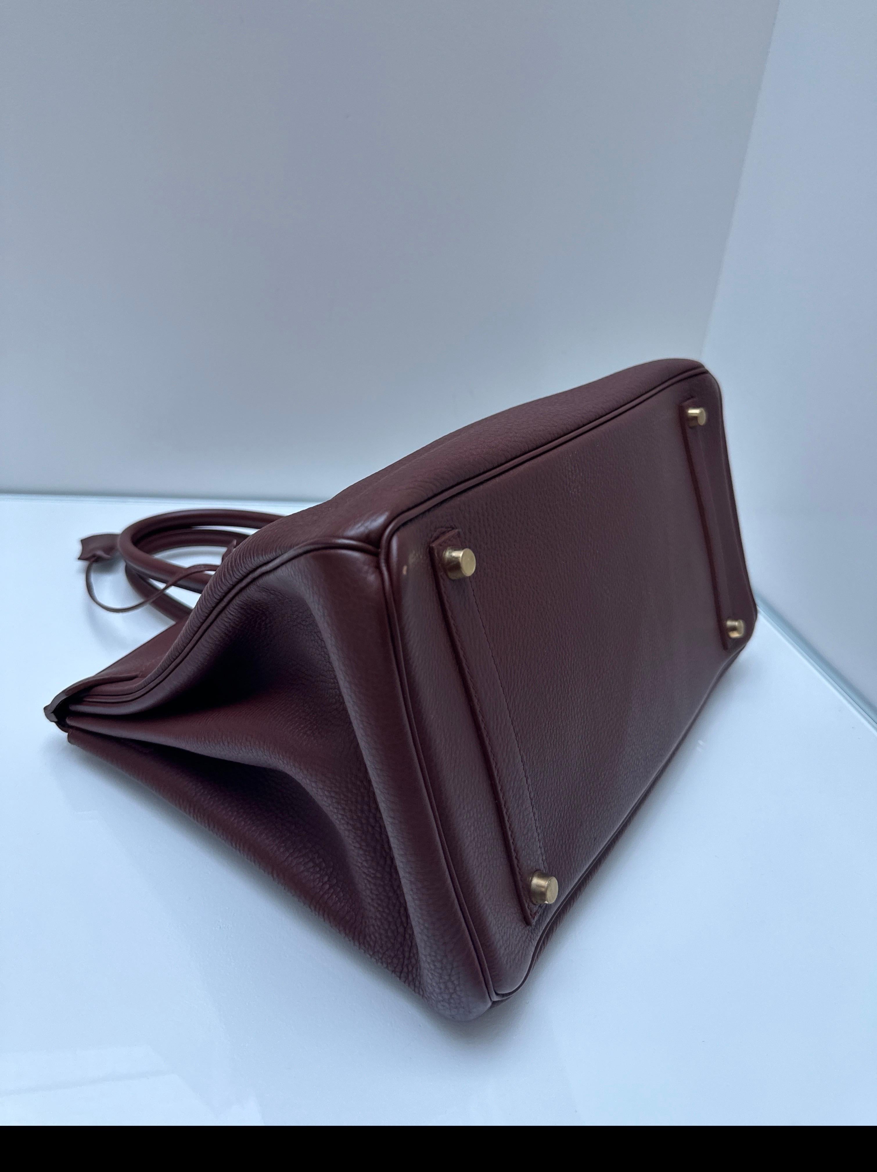 Hermes Chocolate Brown Birkin 35 Bag For Sale 12