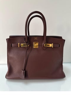 Hermes Chocolate Brown  Birkin 35 Bag