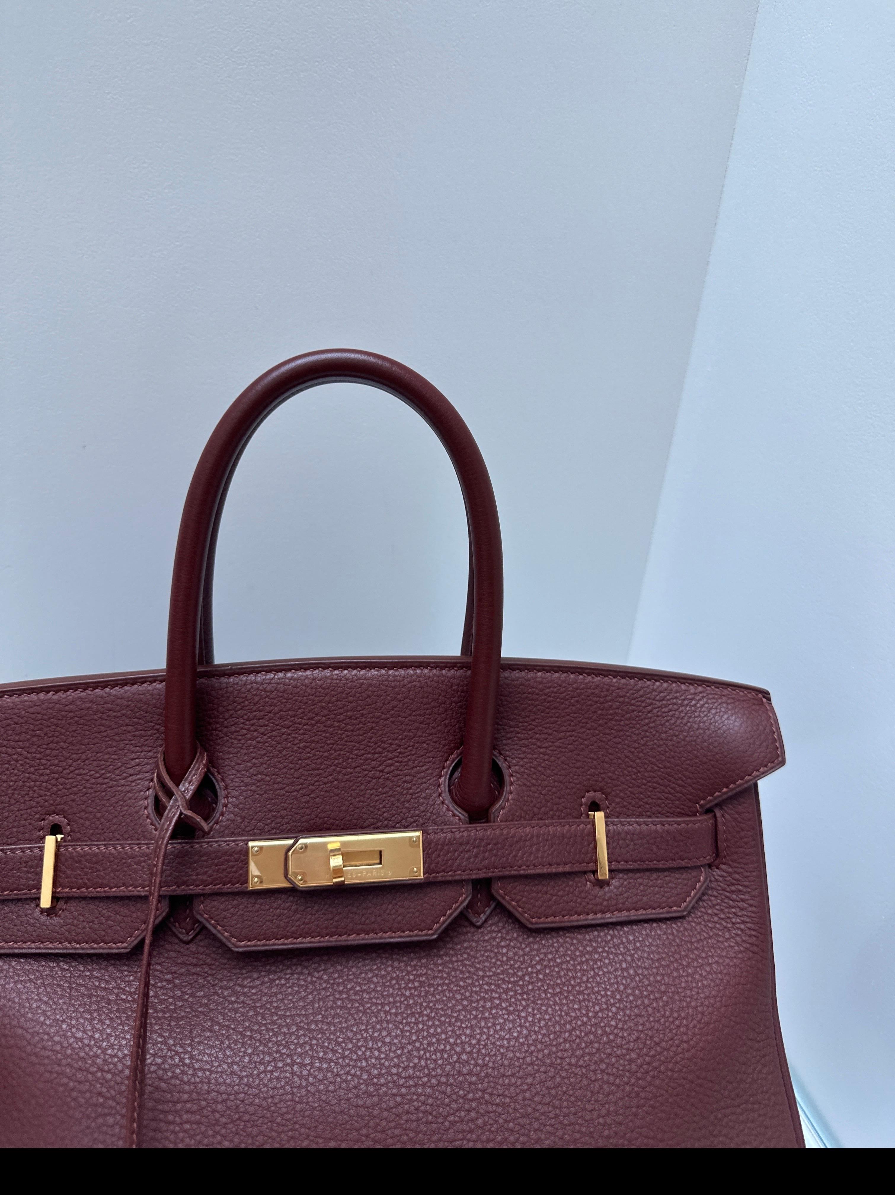 Hermes Chocolate Brown Birkin 35 Bag For Sale 15