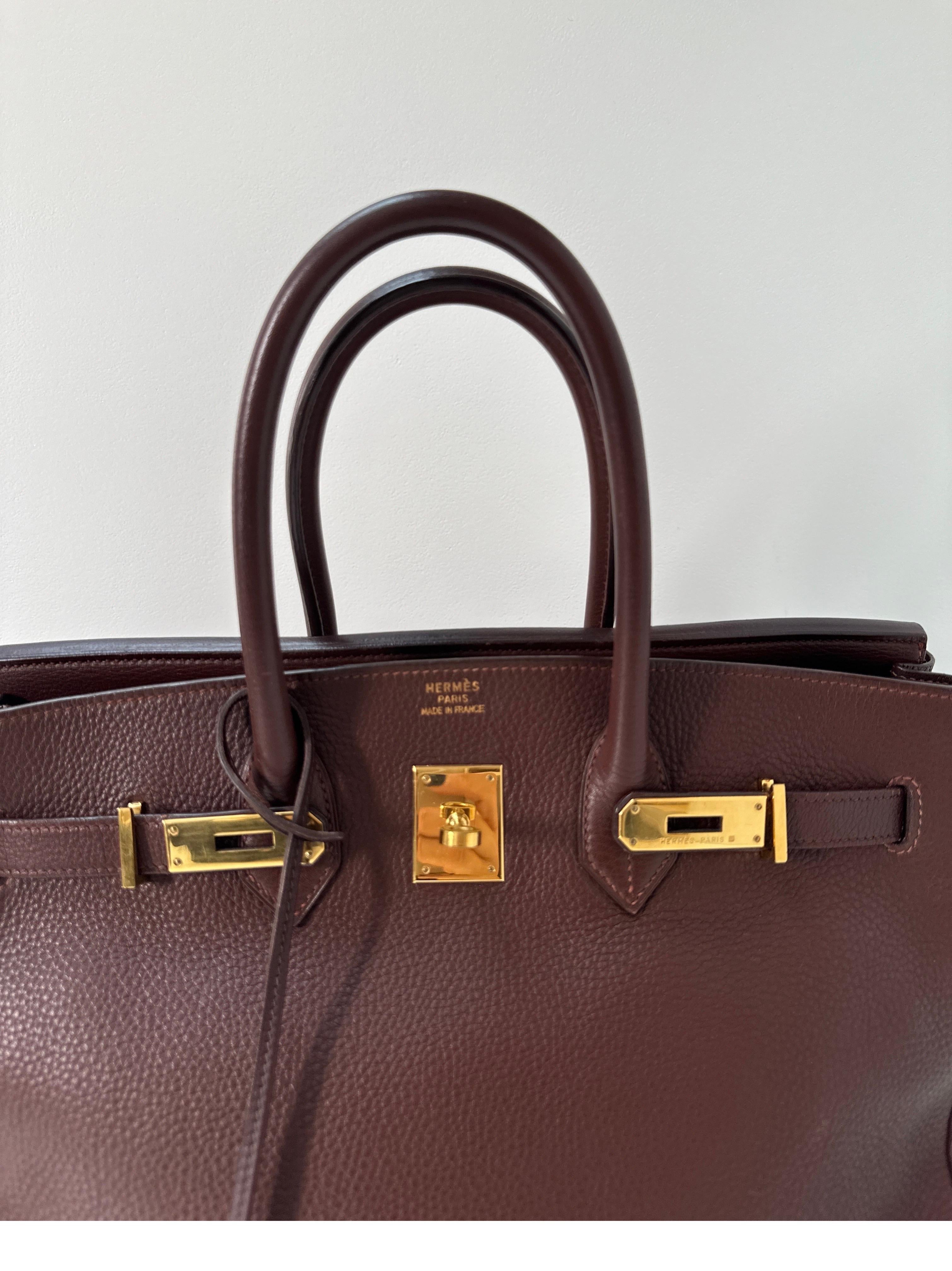 Black Hermes Chocolate Brown  Birkin 35 Bag