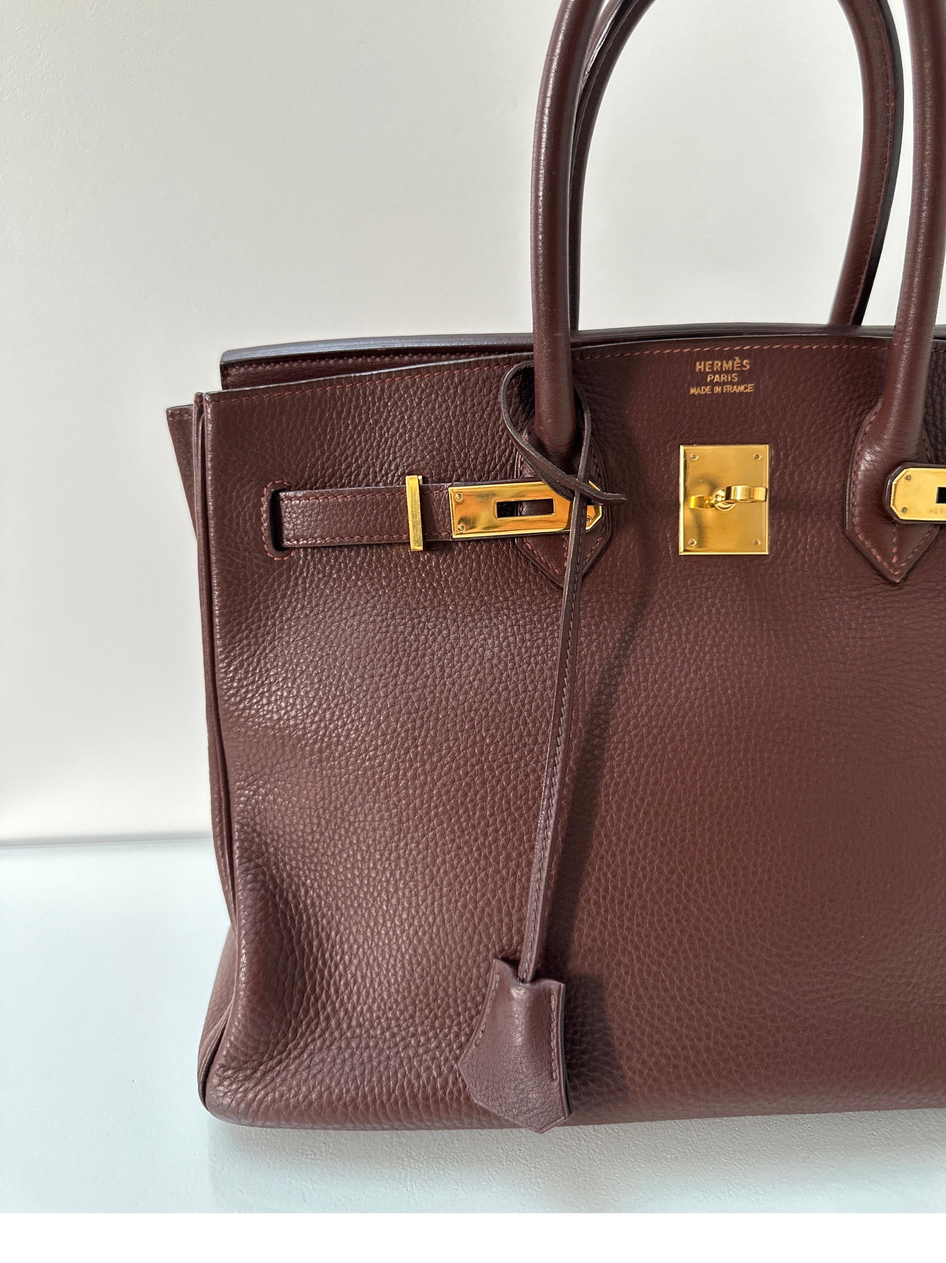 Hermes Chocolate Brown  Birkin 35 Bag In Good Condition In Athens, GA
