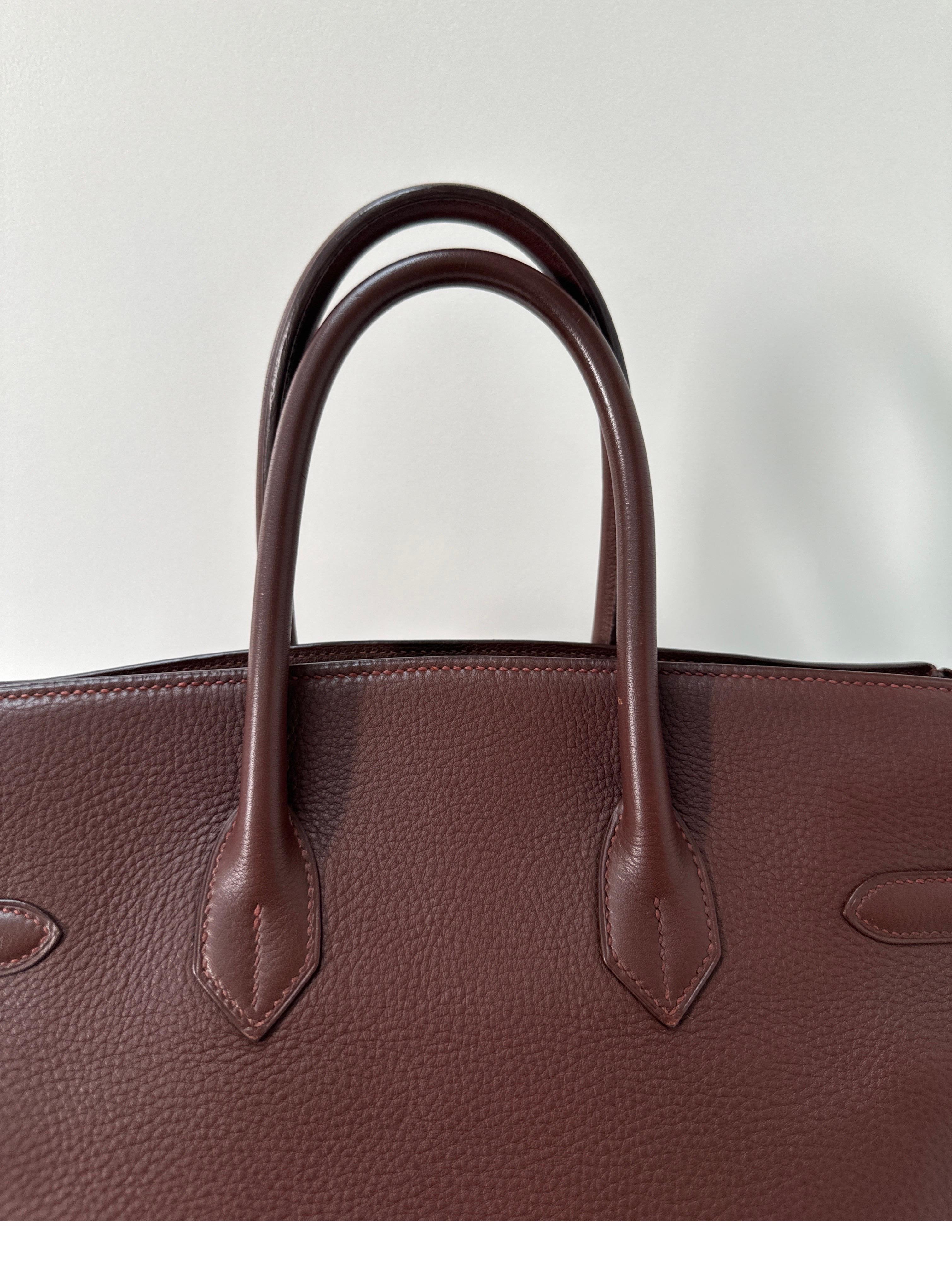 Hermes Chocolate Brown  Birkin 35 Bag 3