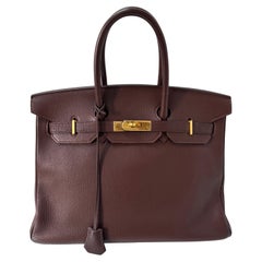 Hermes Chocolate Brown Birkin 35 Bag