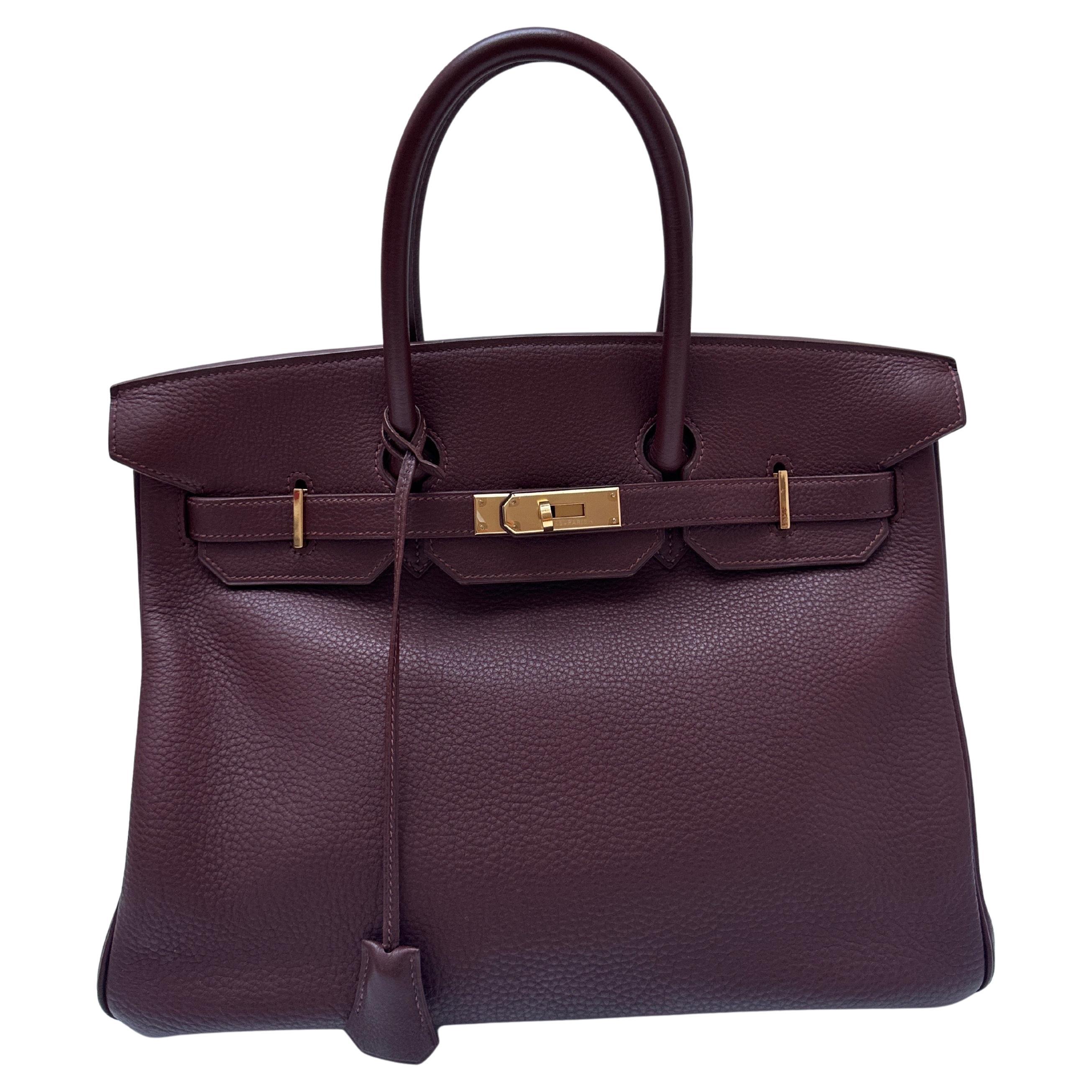 Hermes Chocolate Brown Birkin 35 Bag For Sale