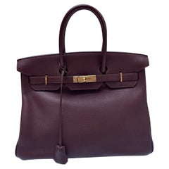 Hermes Chocolate Brown Birkin 35 Bag
