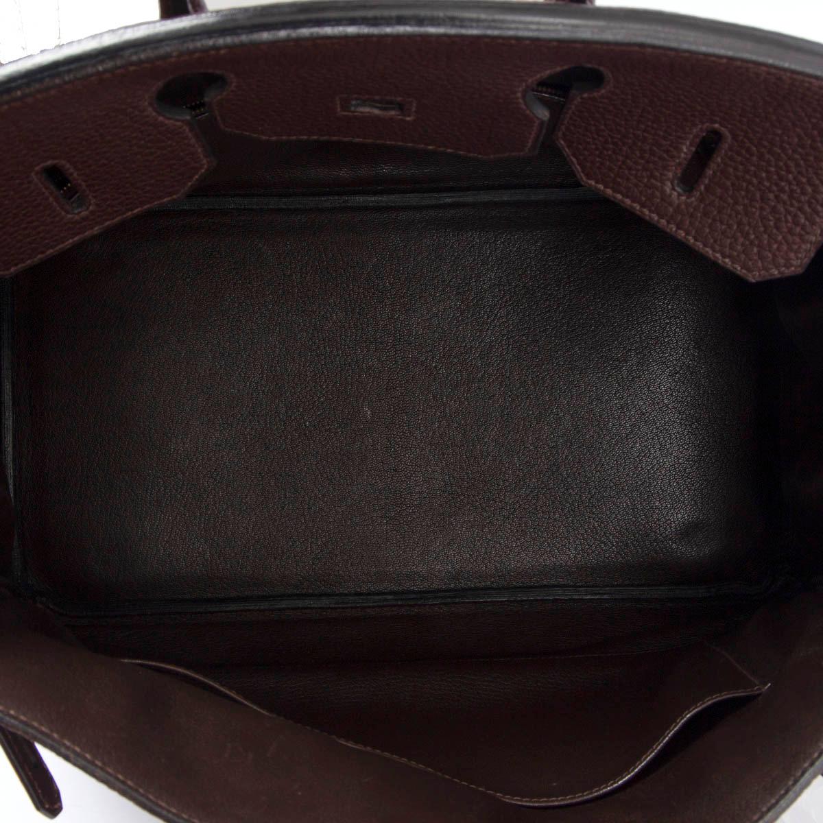 Women's HERMES Chocolate brown leather BIRKIN 35 Bag Gold