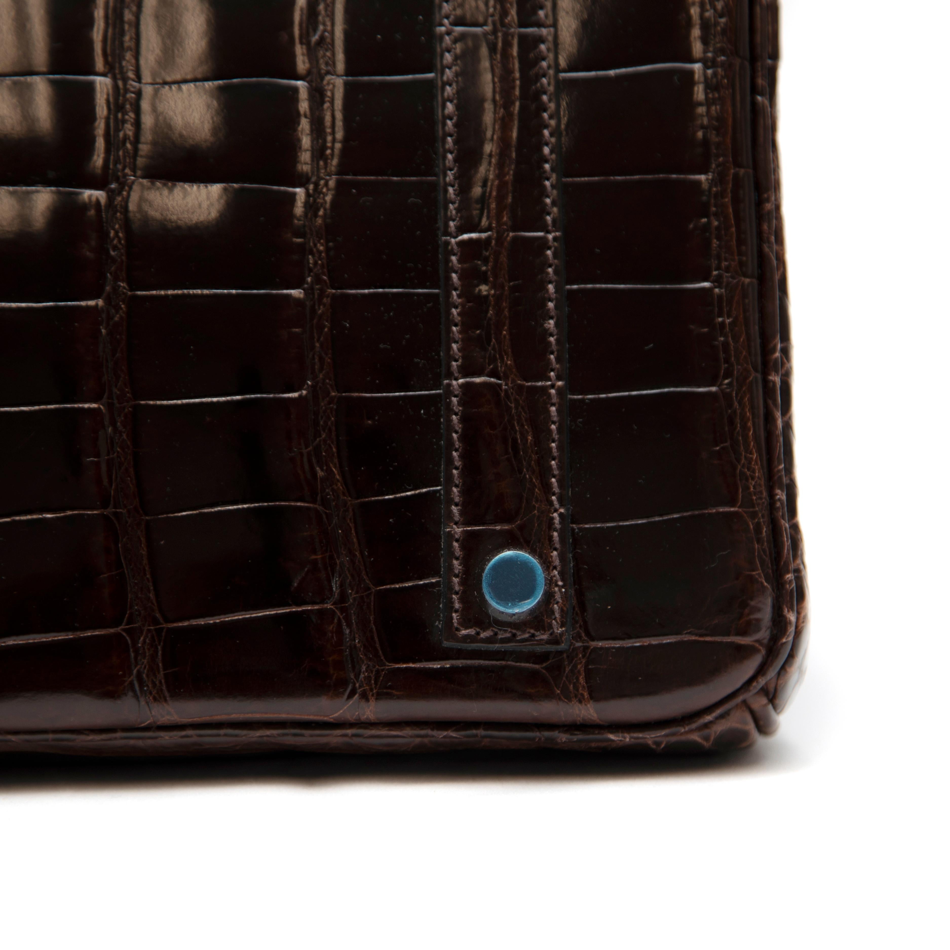 Birkin Hermès Cocodrilo Porosus Marrón Chocolate 35CM en venta 6