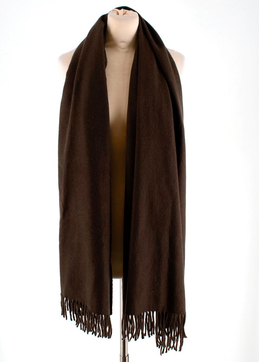 Hermes Chocolate Brown Shawl In New Condition For Sale In London, GB