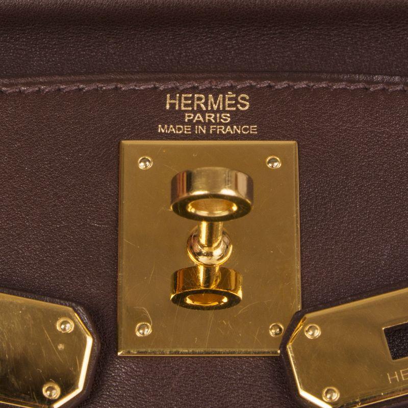 HERMES Chocolate brown Swift KELLY II 28 RETOURNER Bag In Excellent Condition In Zürich, CH