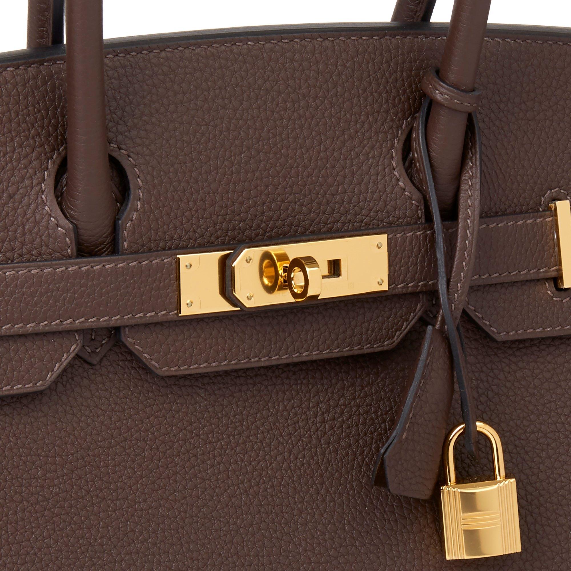 Hermes Chocolate Brown Togo Leather Birkin 30cm In Excellent Condition In Bishop's Stortford, Hertfordshire