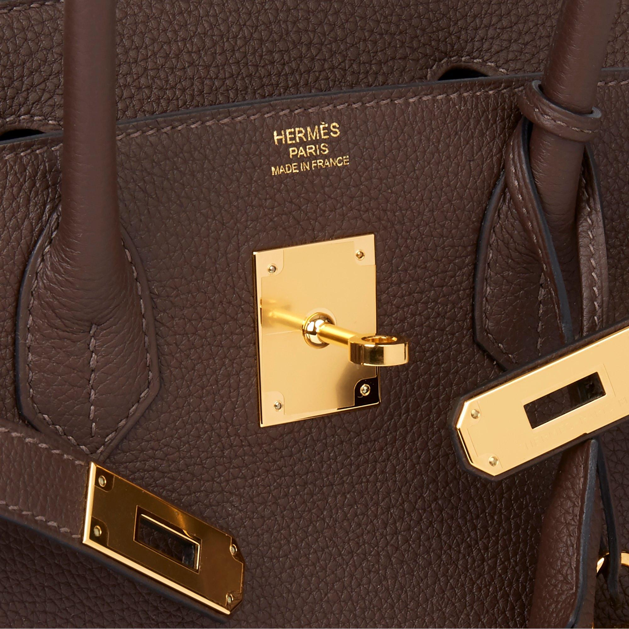Women's Hermes Chocolate Brown Togo Leather Birkin 30cm