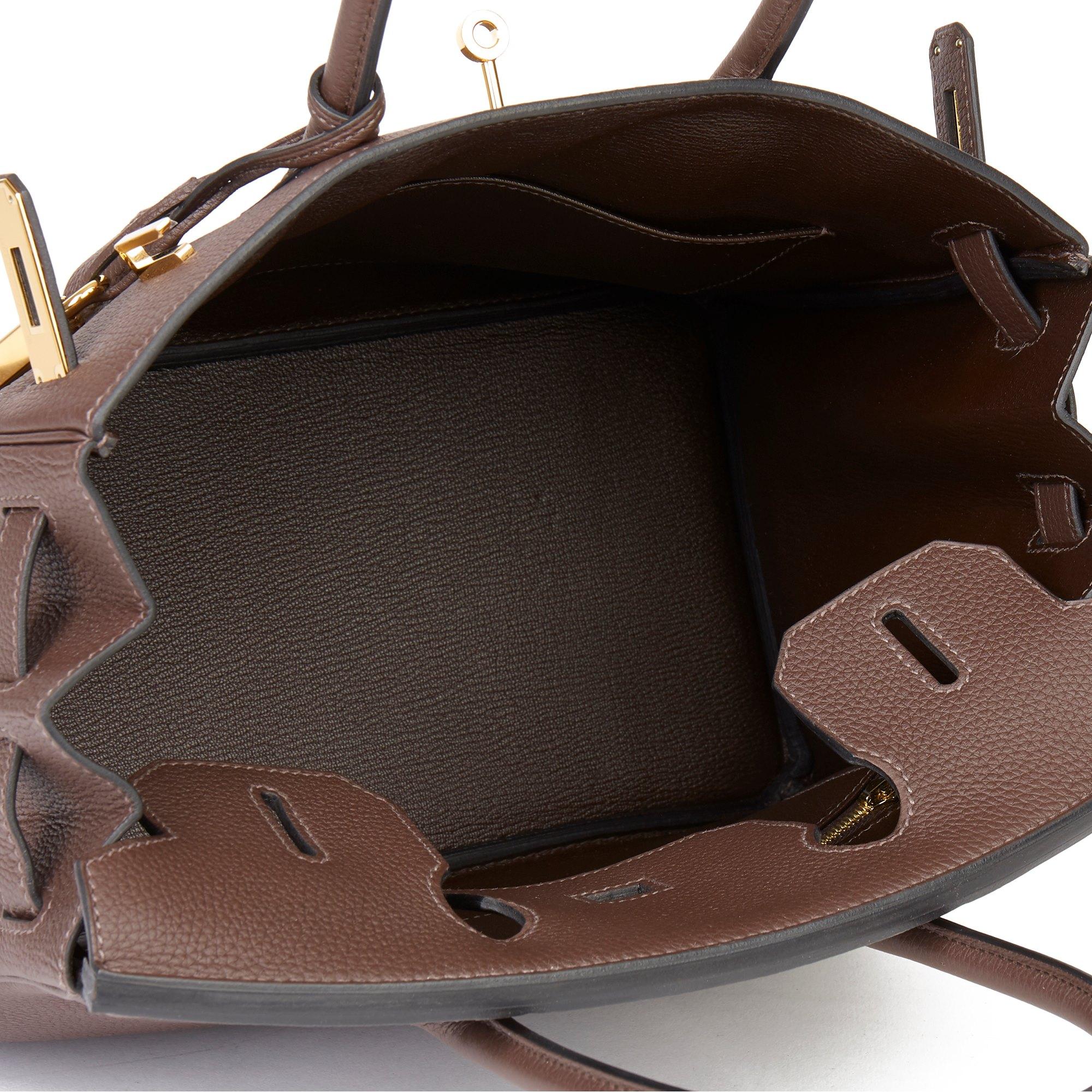 Hermes Chocolate Brown Togo Leather Birkin 30cm 2