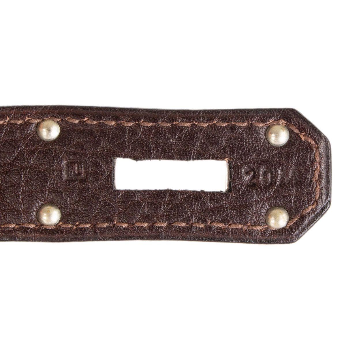 Women's or Men's HERMES Chocolate brown Togo leather HAUT A COURROIES 40 HAC BIRKIN Bag