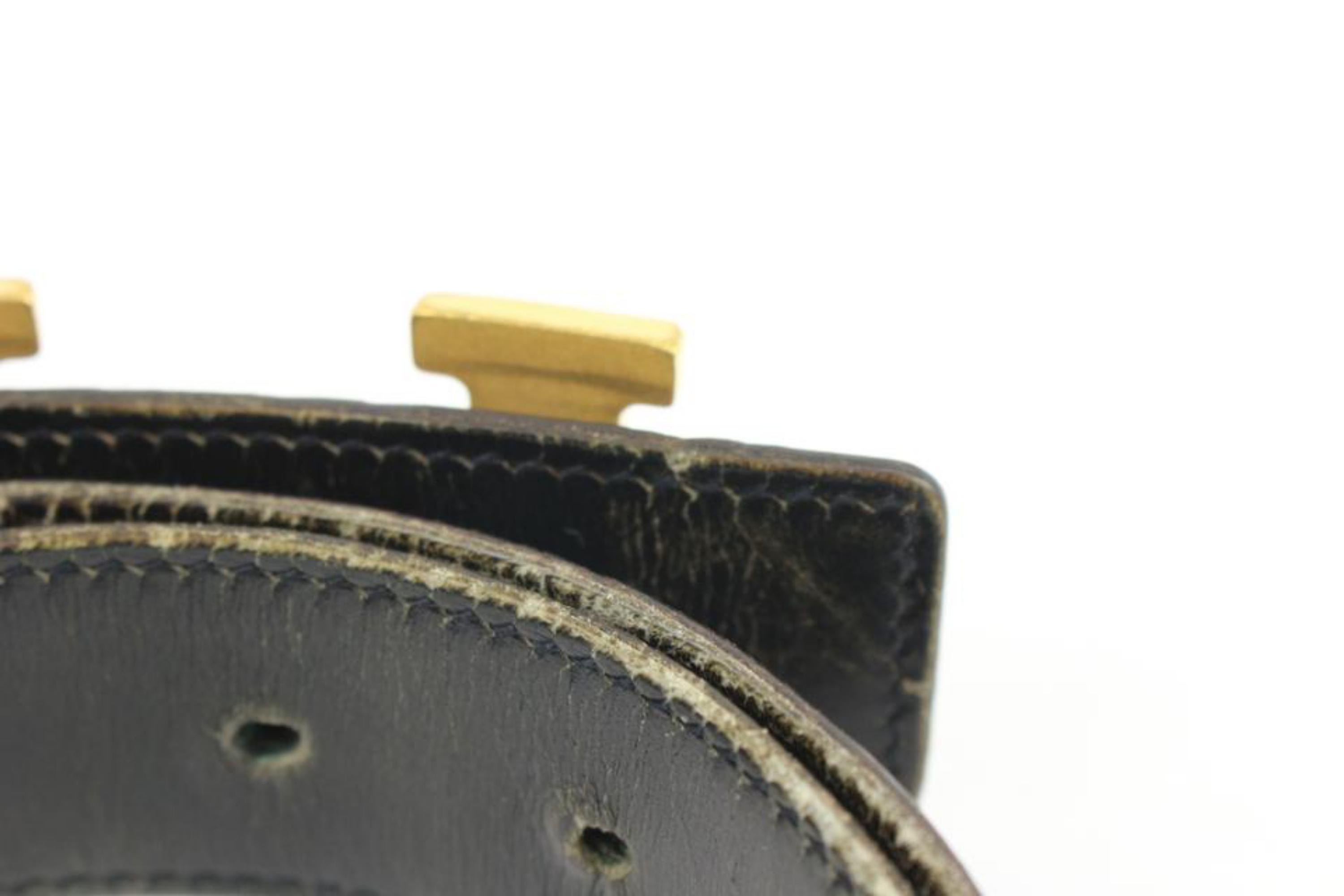 Hermès Chocolate Brown x Black x Gold 32mm Reversible H Logo Belt Kit 91h418s 2
