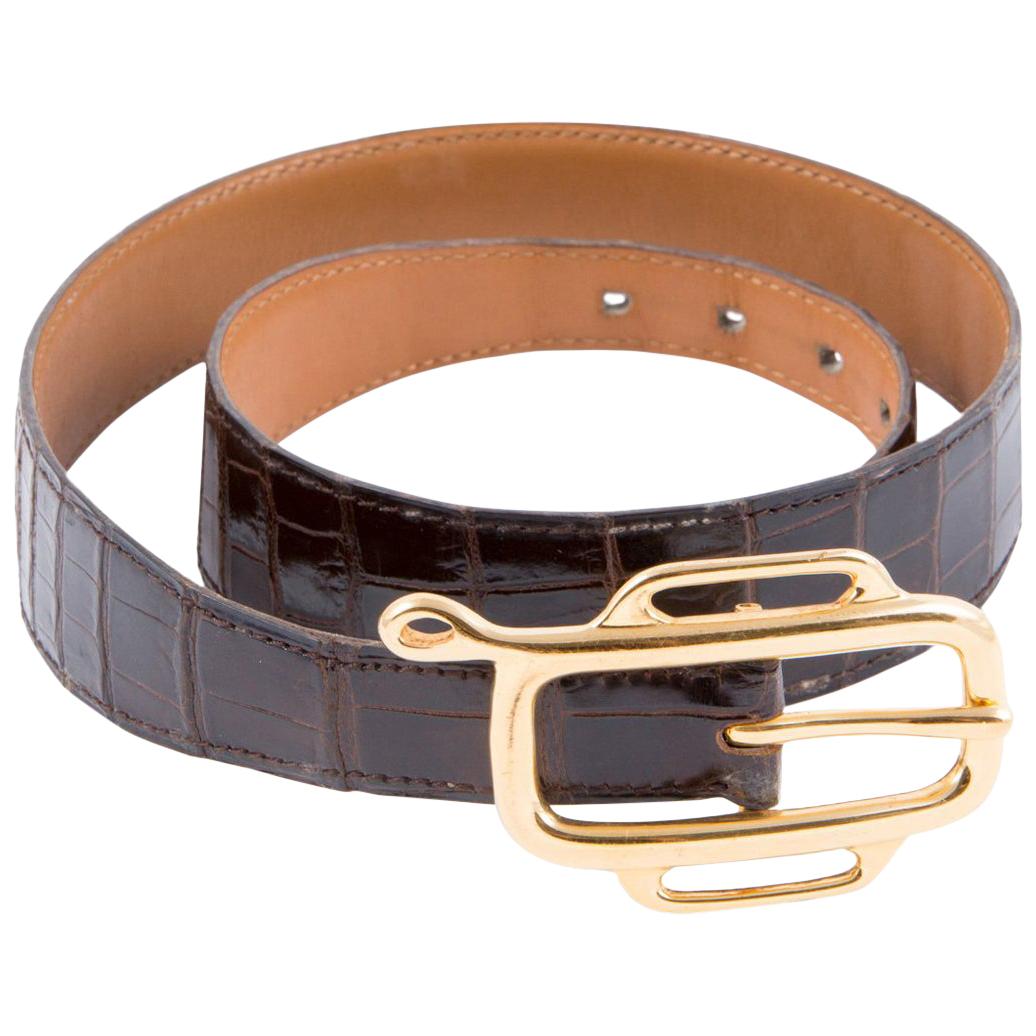 Hermes Chocolate Leather Belt 