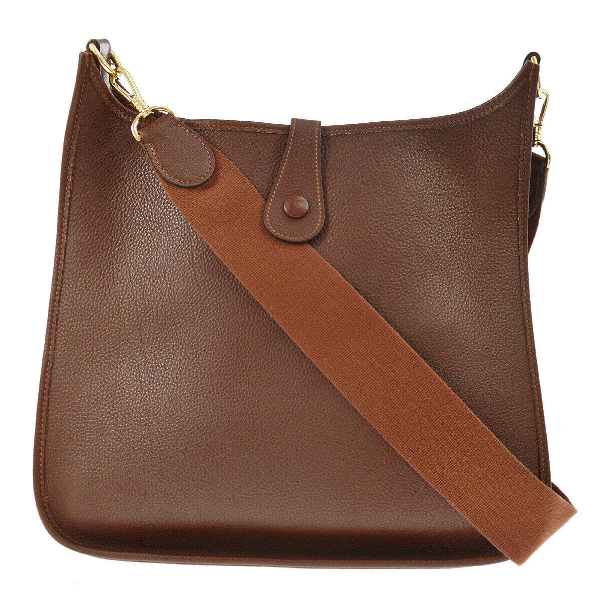 Hermes Chocolate Leather Canvas 
