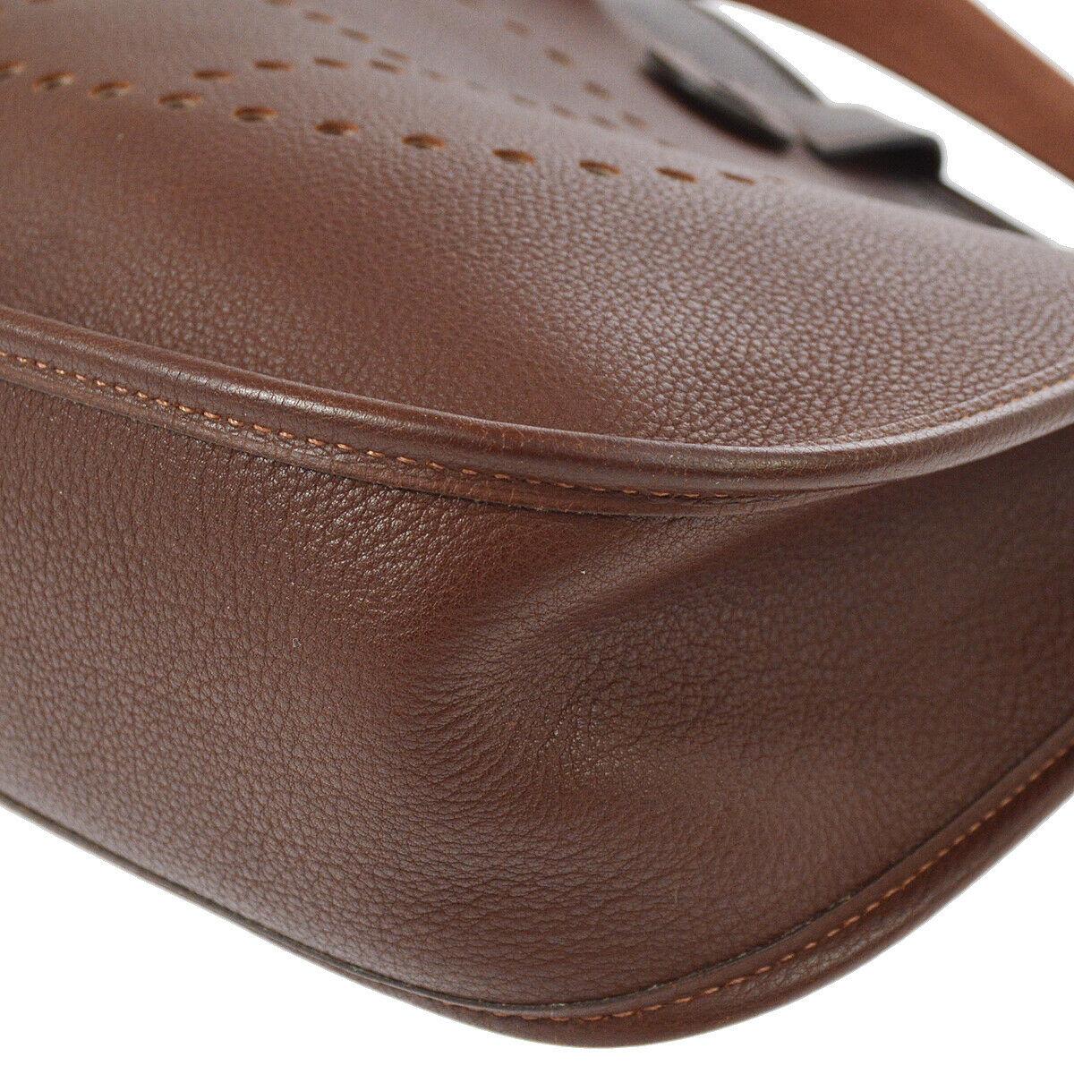 Hermes Chocolate Leather Canvas 
